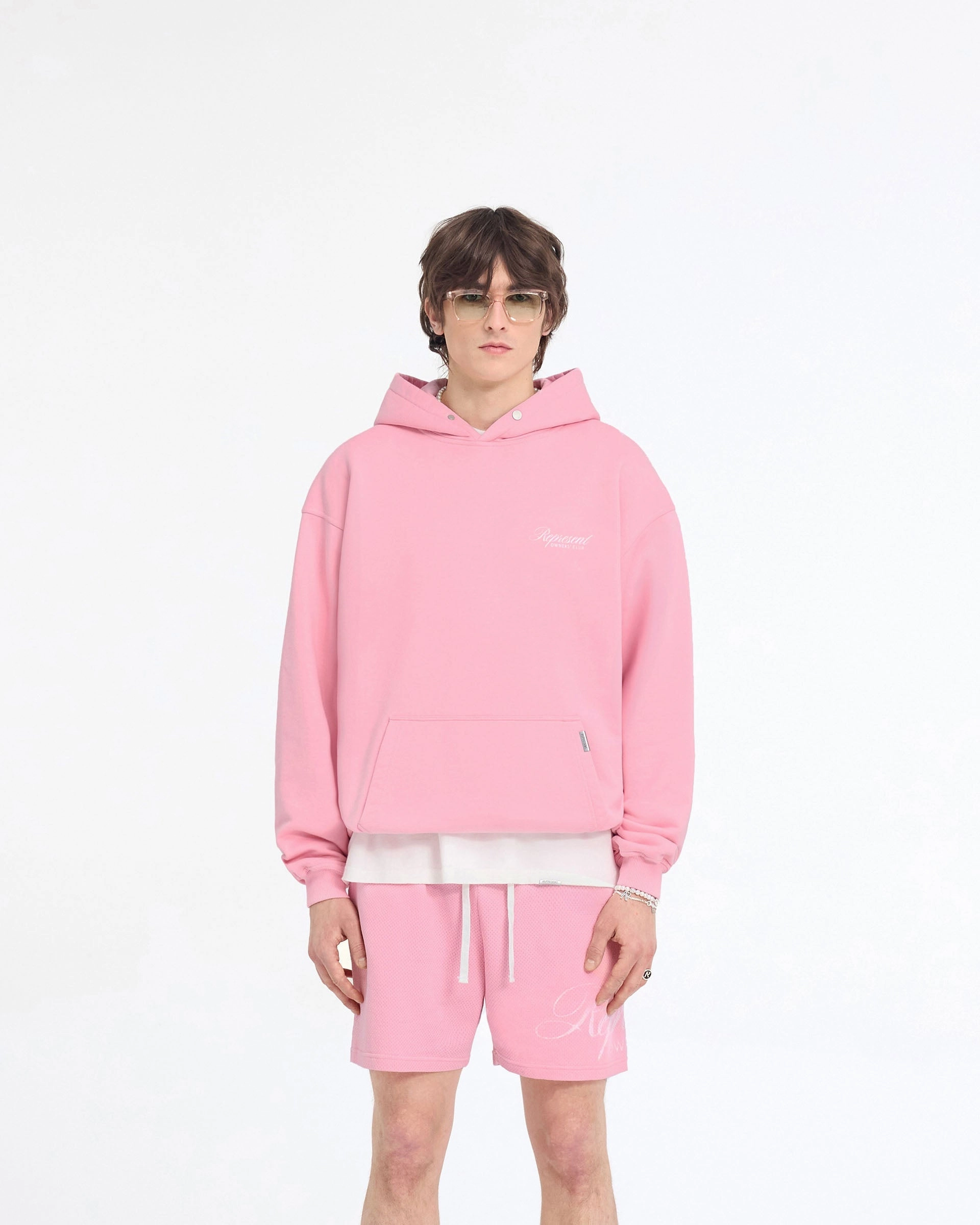 Acrylic blend Represent Owners Club Script Hoodie - Pink