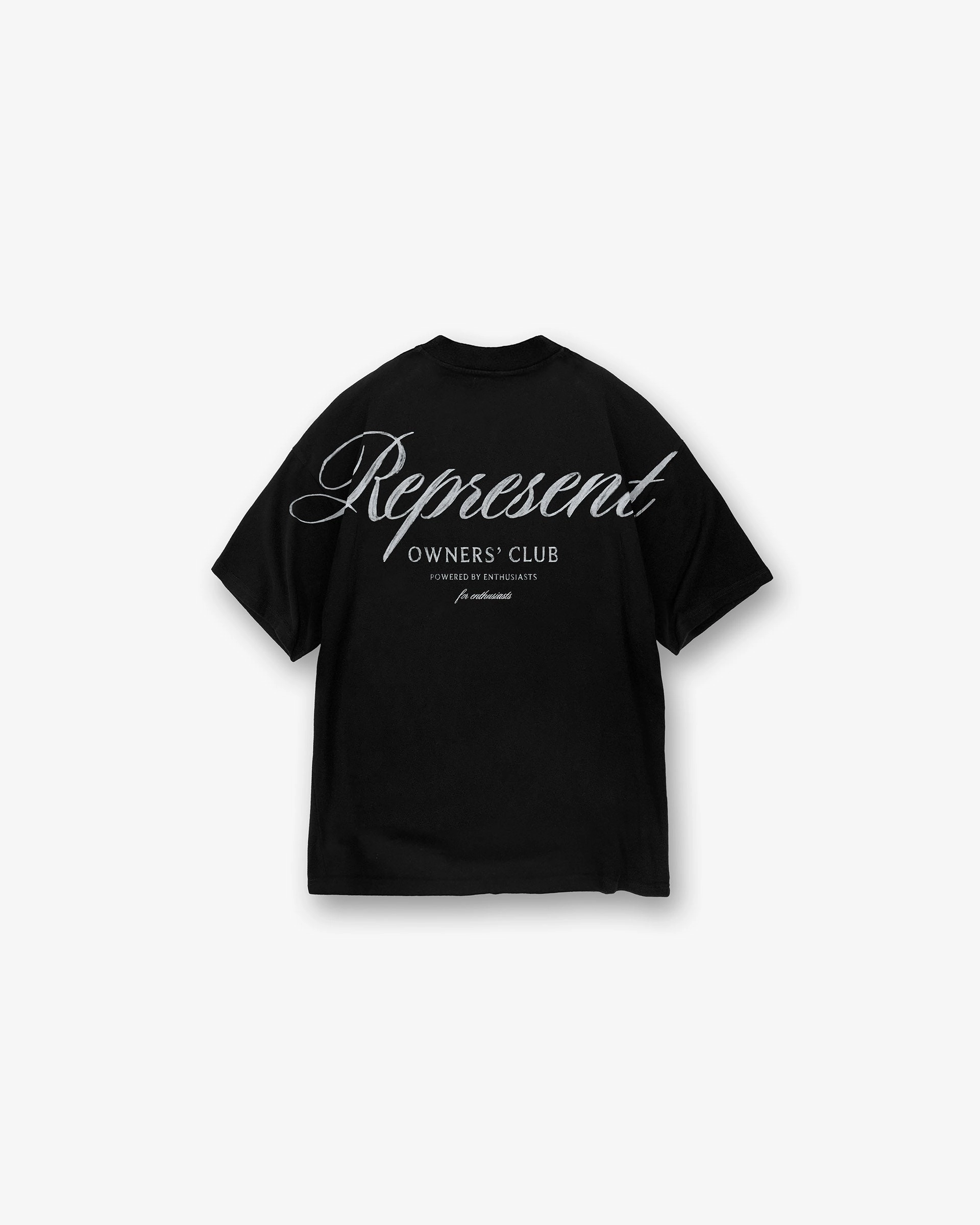 Represent Owners Club Script T-Shirt - Black Modern Casual