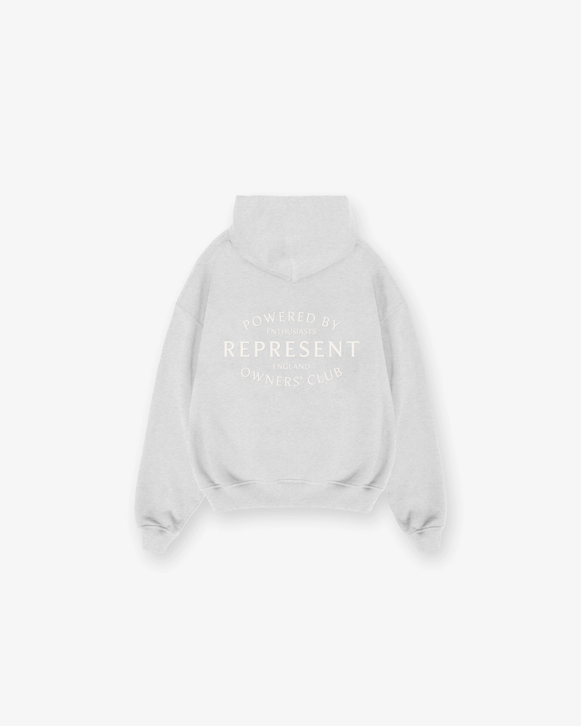 Represent Owners Club Stamp Zip Up Hoodie - Ash Grey Flexible Fit Layer Friendly