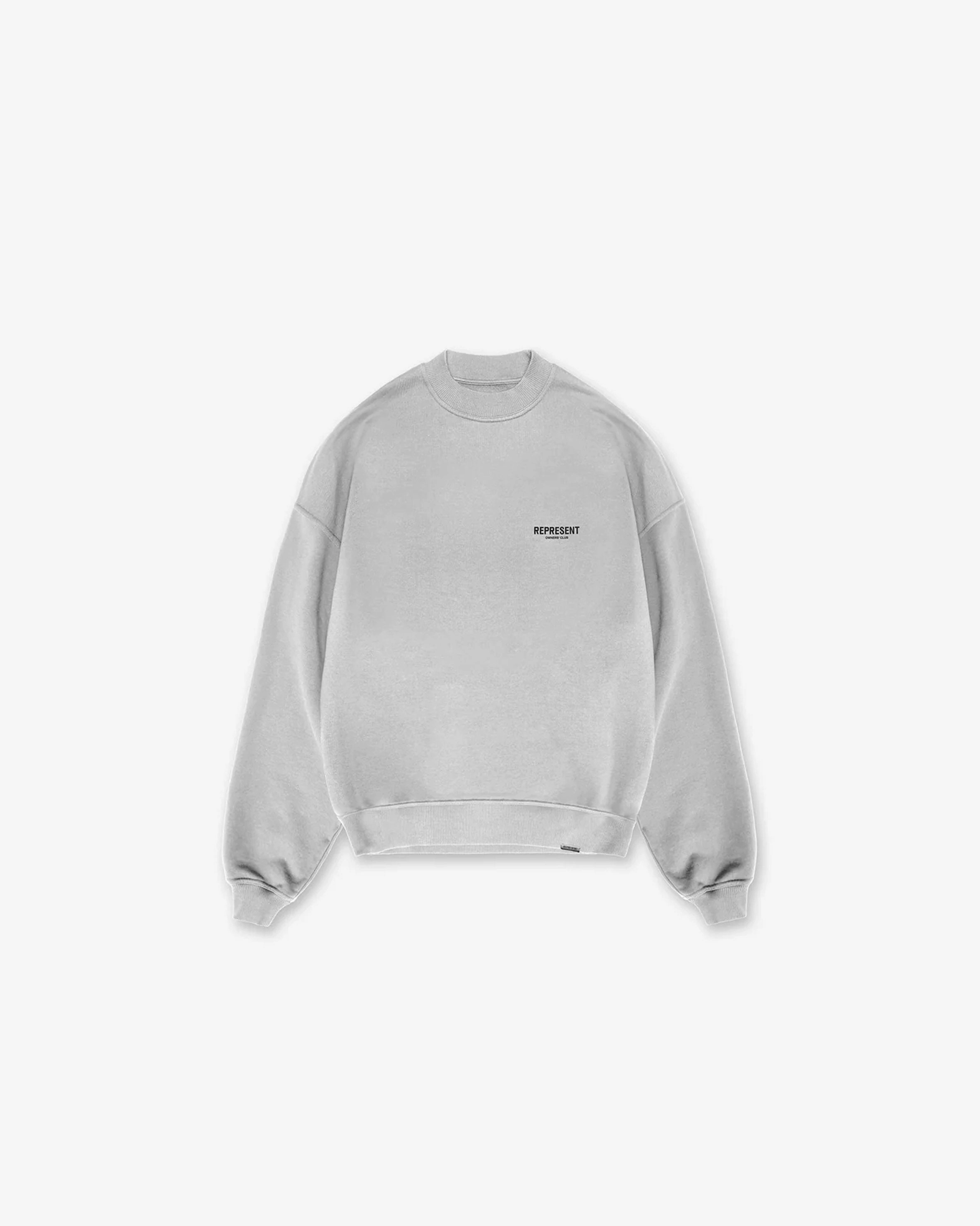 Represent Owners Club Sweater - Ash Grey EcoFriendly Textile Relaxed Armhole Fit