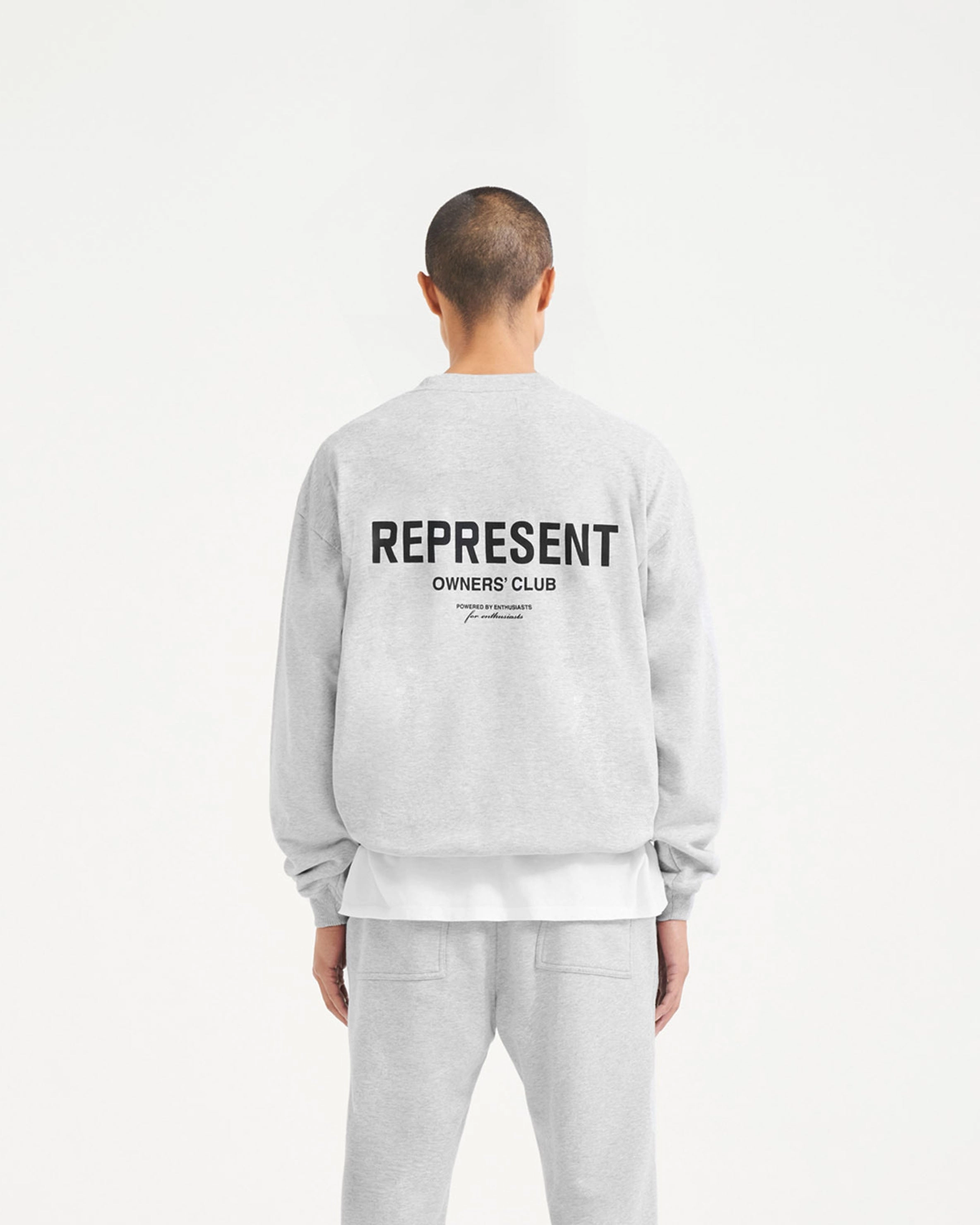 Represent Owners Club Sweater - Ash Grey Elastic hem