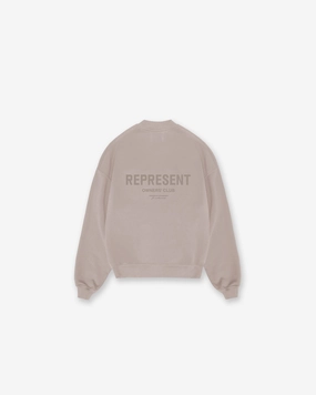 Represent Owners Club Sweater - Mushroom Layered Edging simple design