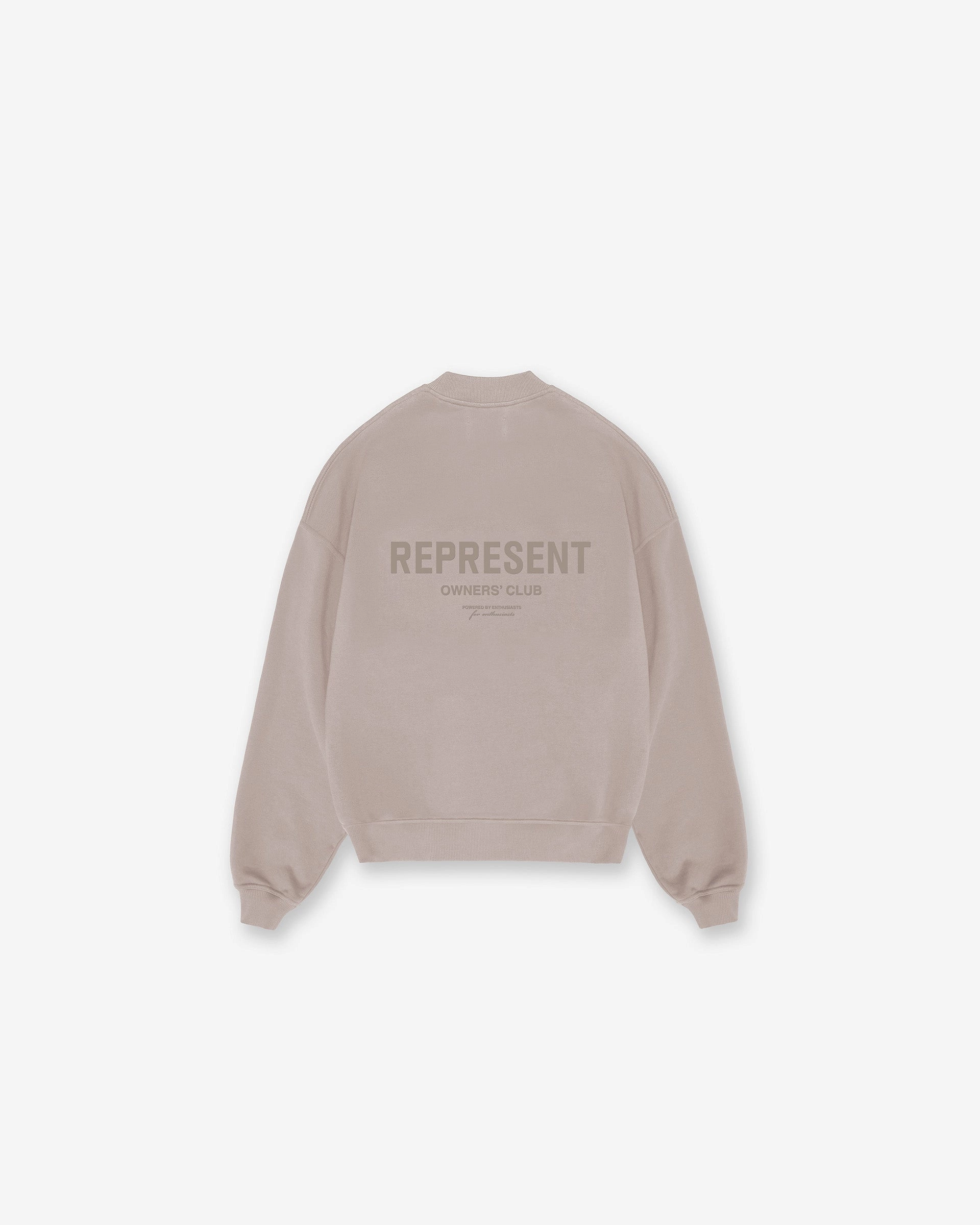 Represent Owners Club Sweater - Mushroom Layered Edging simple design