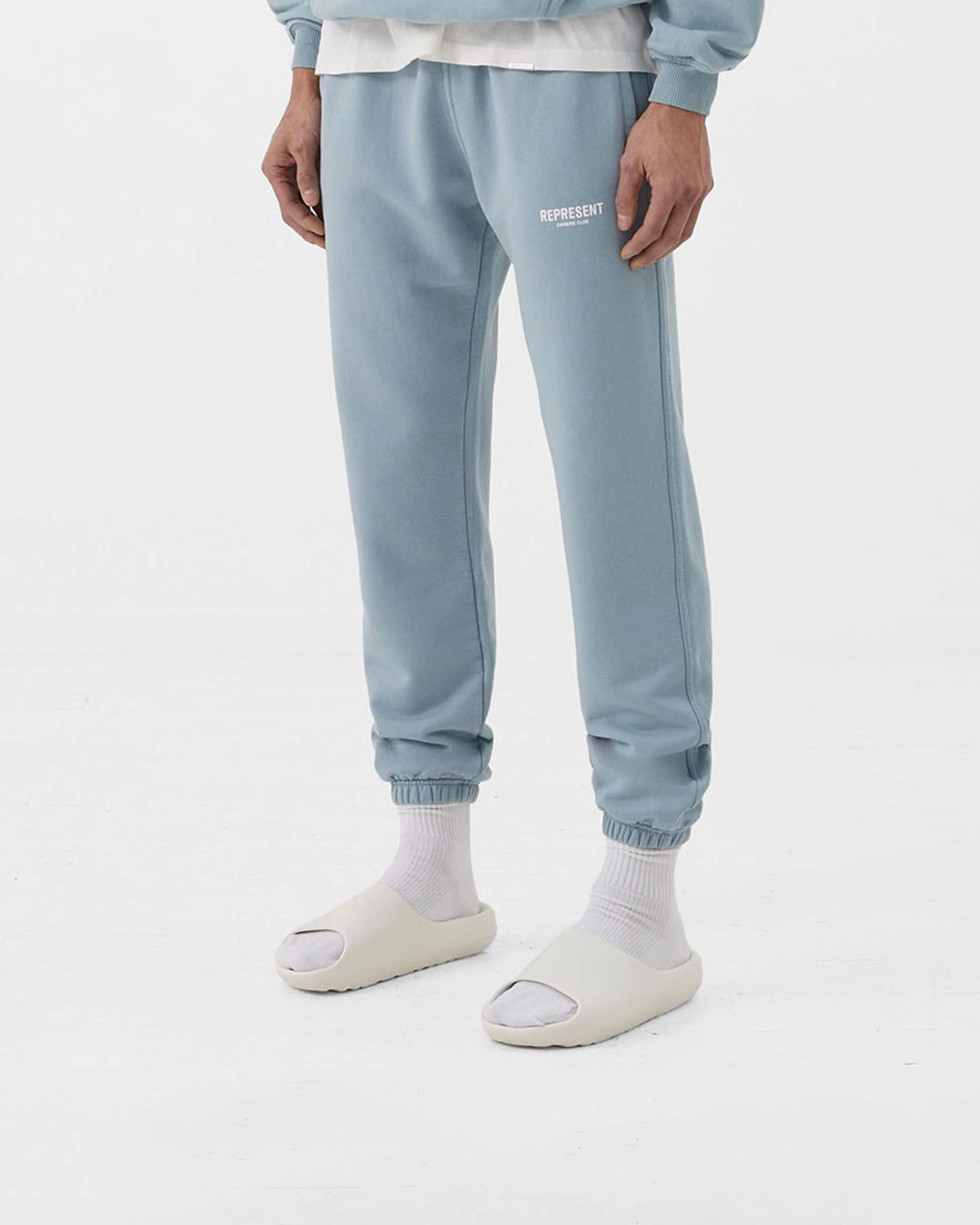 Contoured Panel Design Tear Resistant Represent Owners Club Sweatpant - Powder Blue