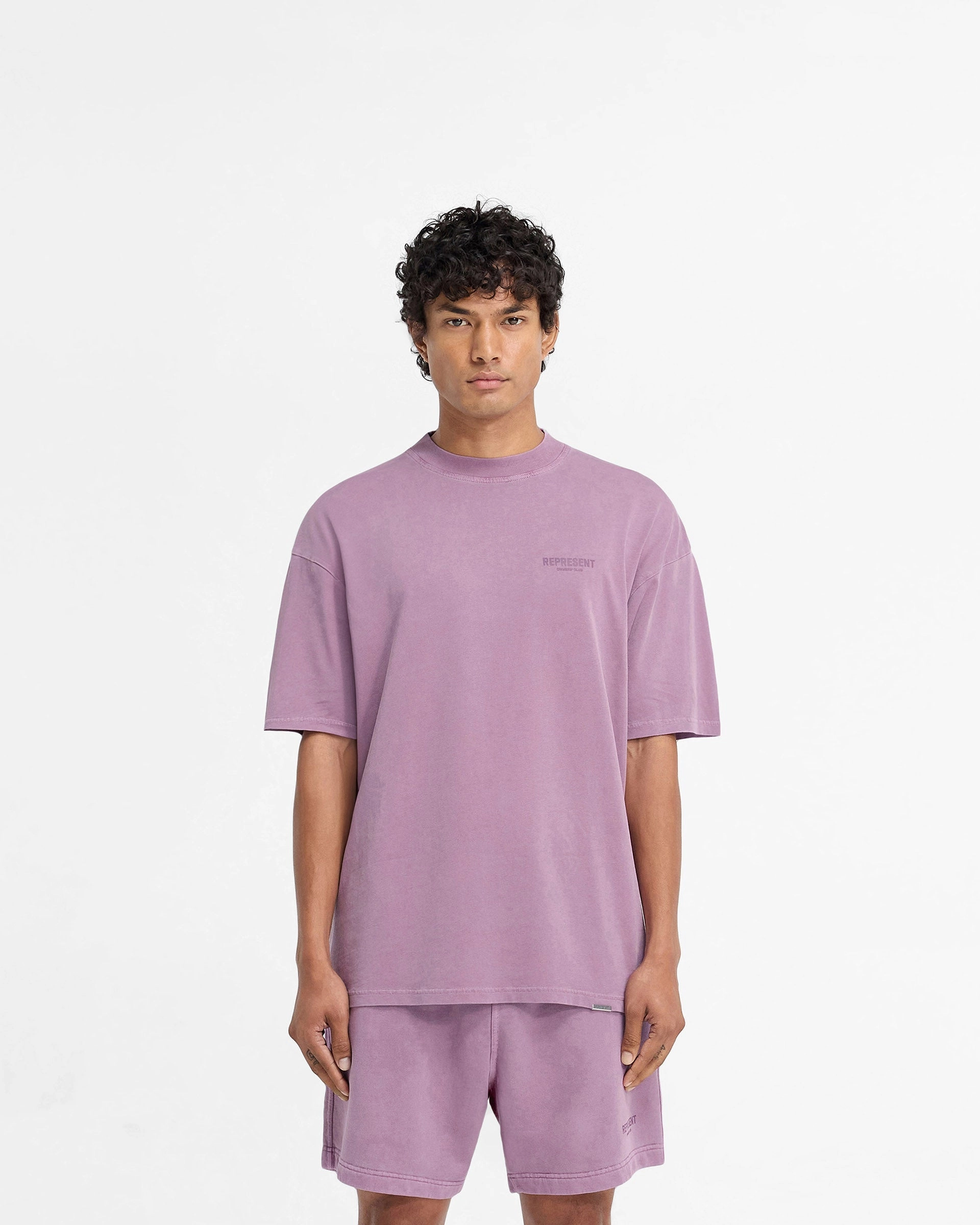 Represent Owners Club T-Shirt - Mid Purple Fade Resistant Dye