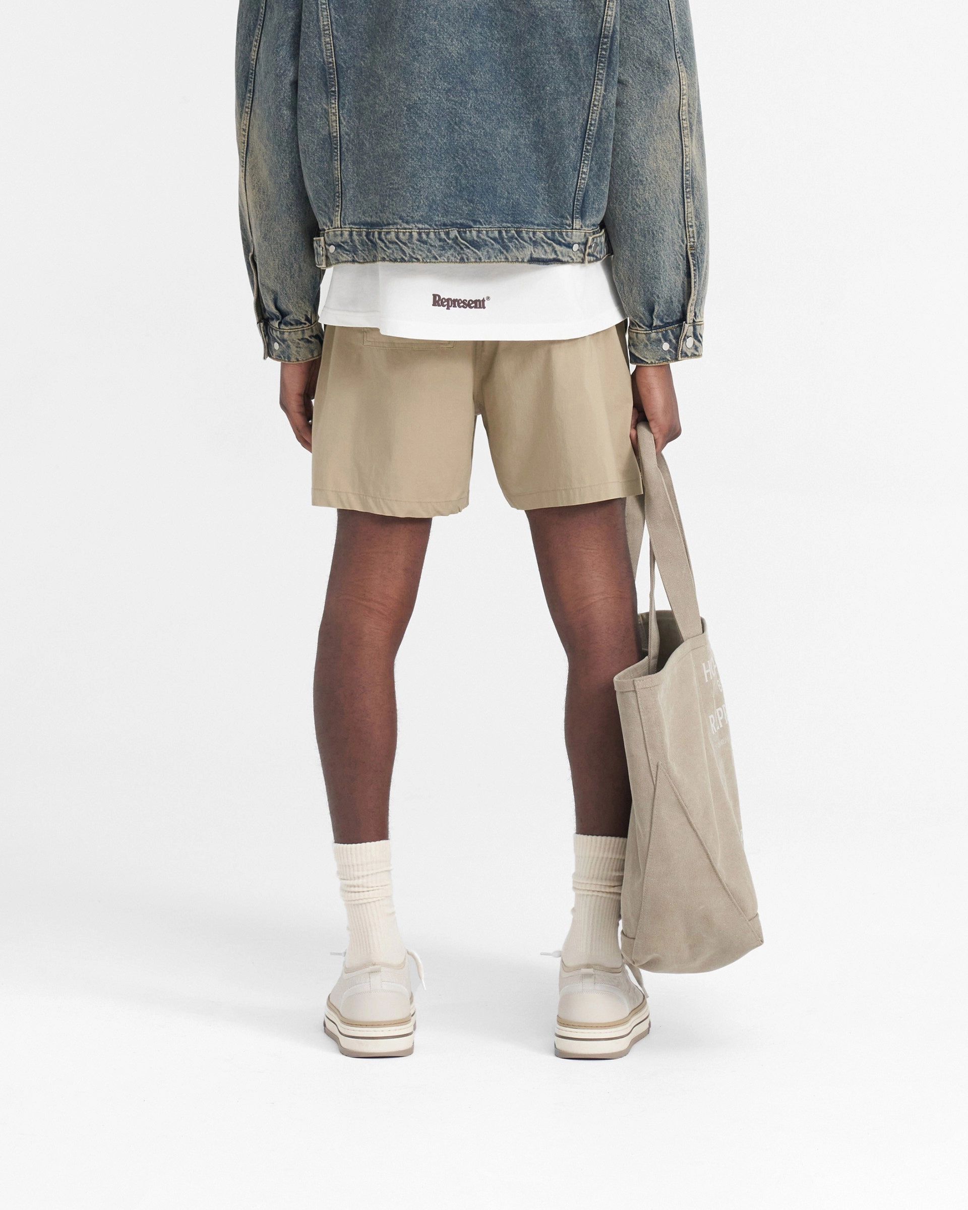 Represent Short - Washed Taupe Stretch Movement Versatile Look