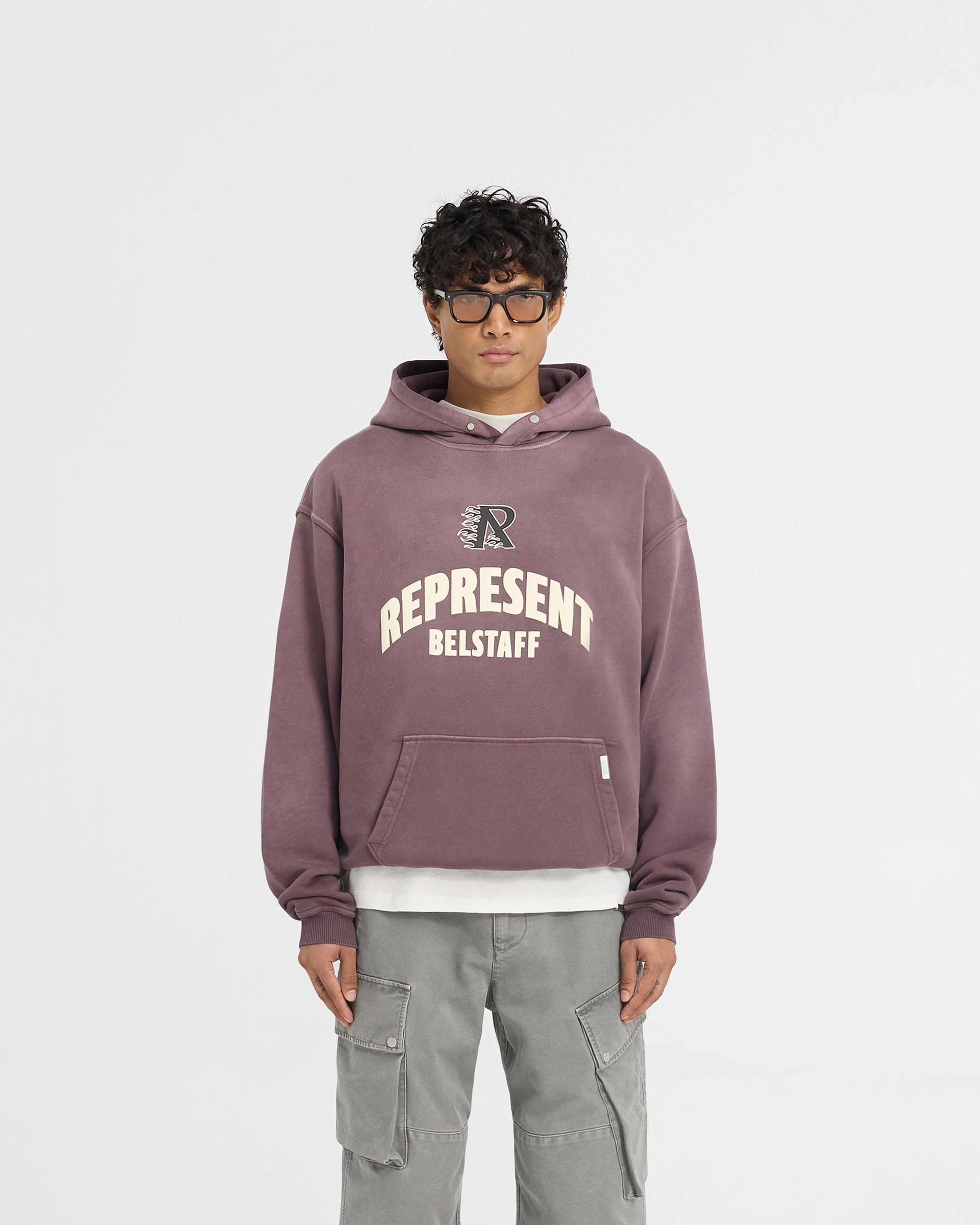 Urban Fashion Represent X Belstaff Flame Phoenix Hoodie - Plum