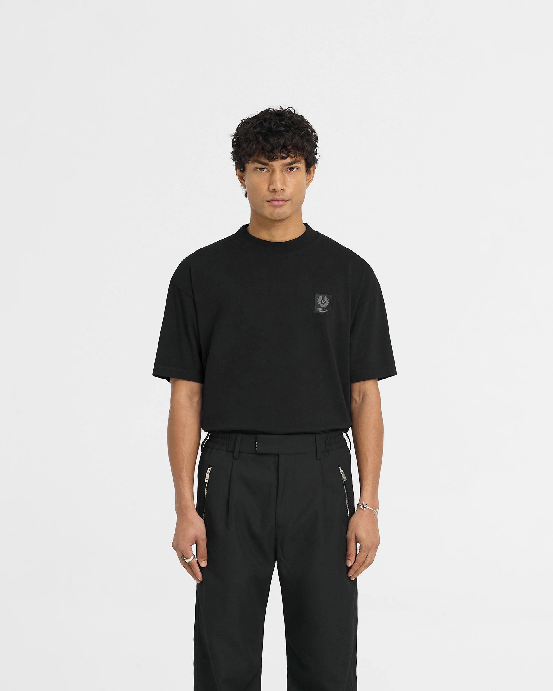 Represent X Belstaff Patch T-Shirt - Black Timeless Wear Sleek Design
