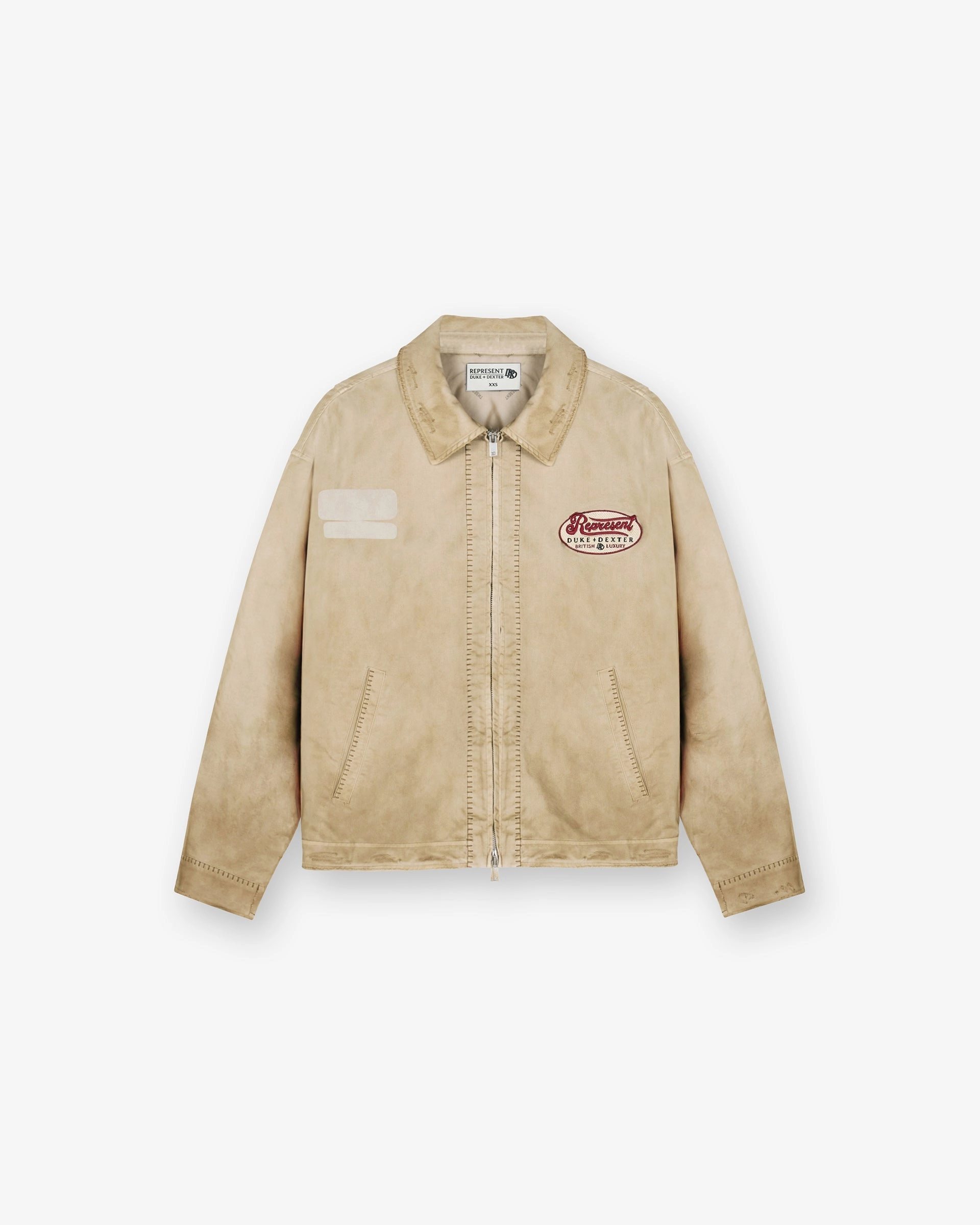 Detachable Lining Represent X Duke   Dexter Multi Patch Carpenter Jacket - Sand