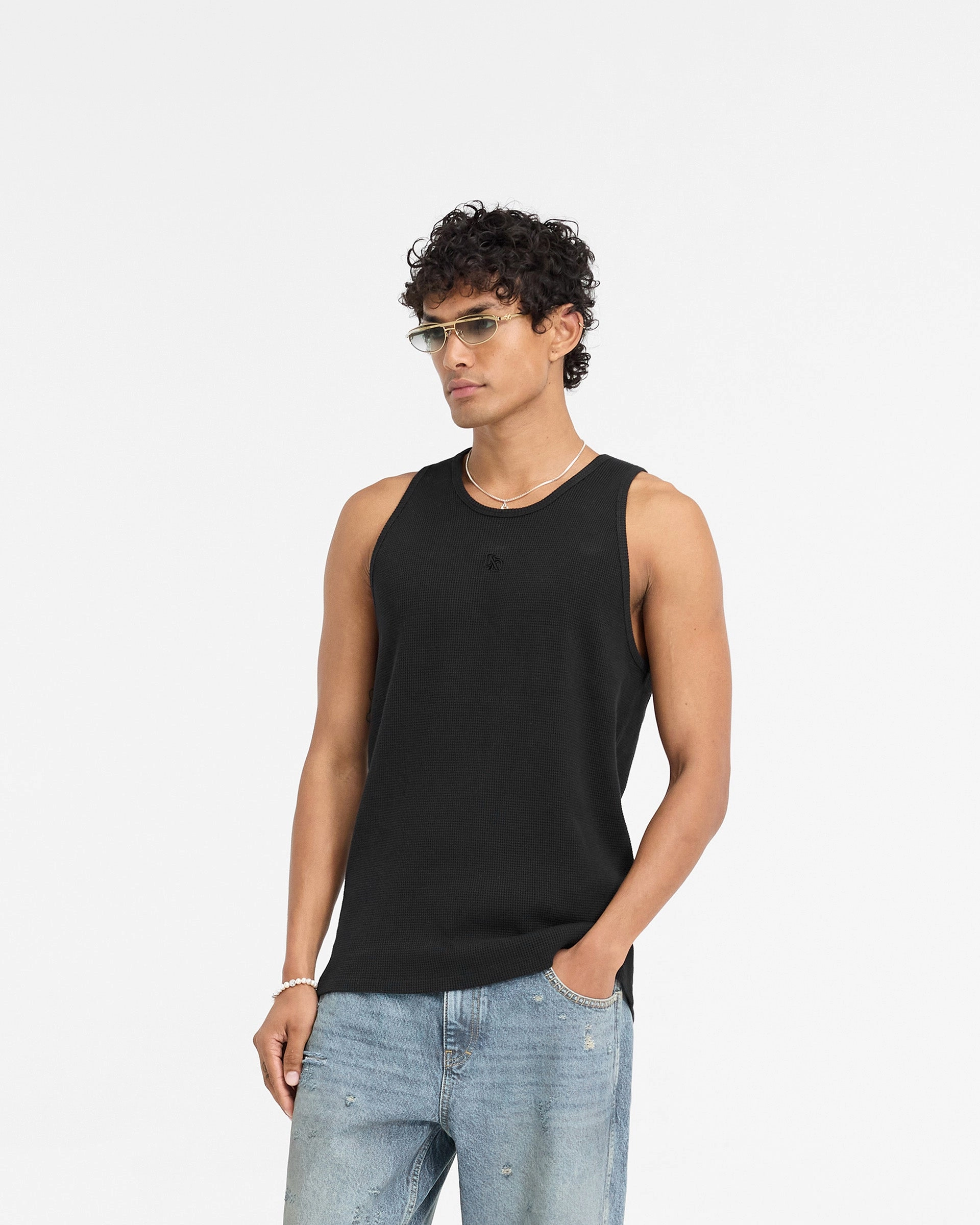 Represent X Duke   Dexter Ribbed Vest - Black Comfy All-Day LongLastingColor
