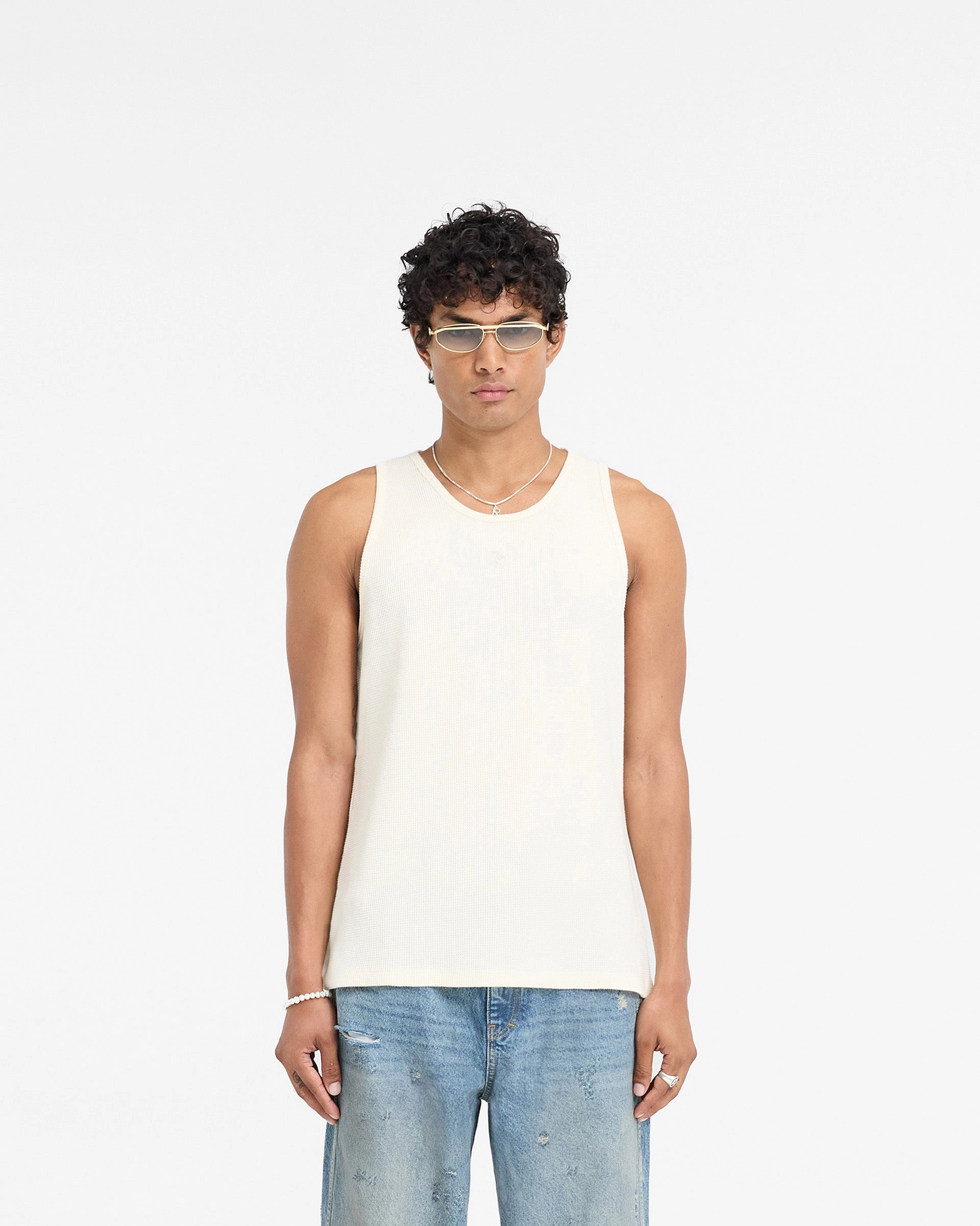 timeless Represent X Duke   Dexter Ribbed Vest - Ecru