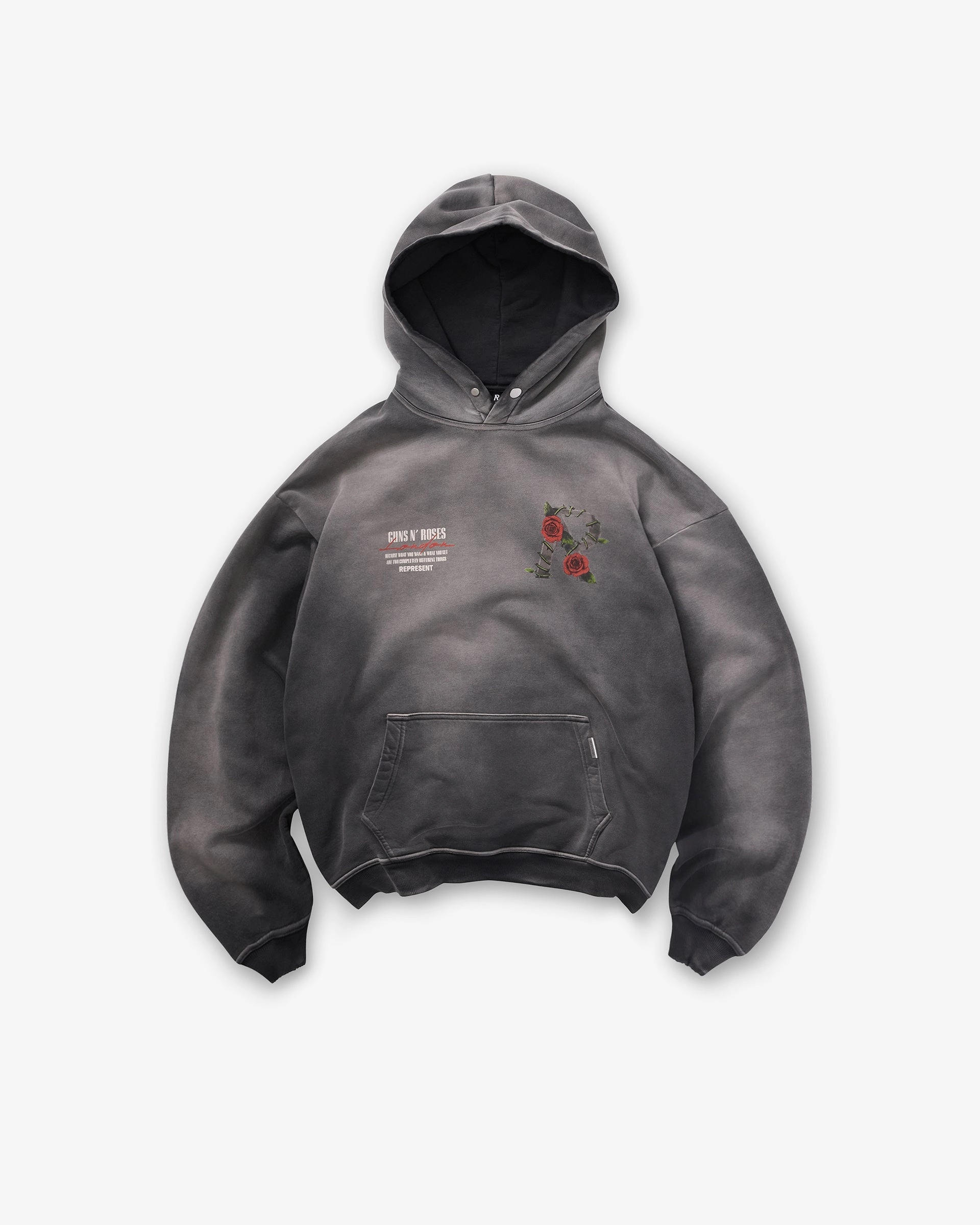 All-Season Comfort Represent X Guns N' Roses Tour Hoodie - Stained Black