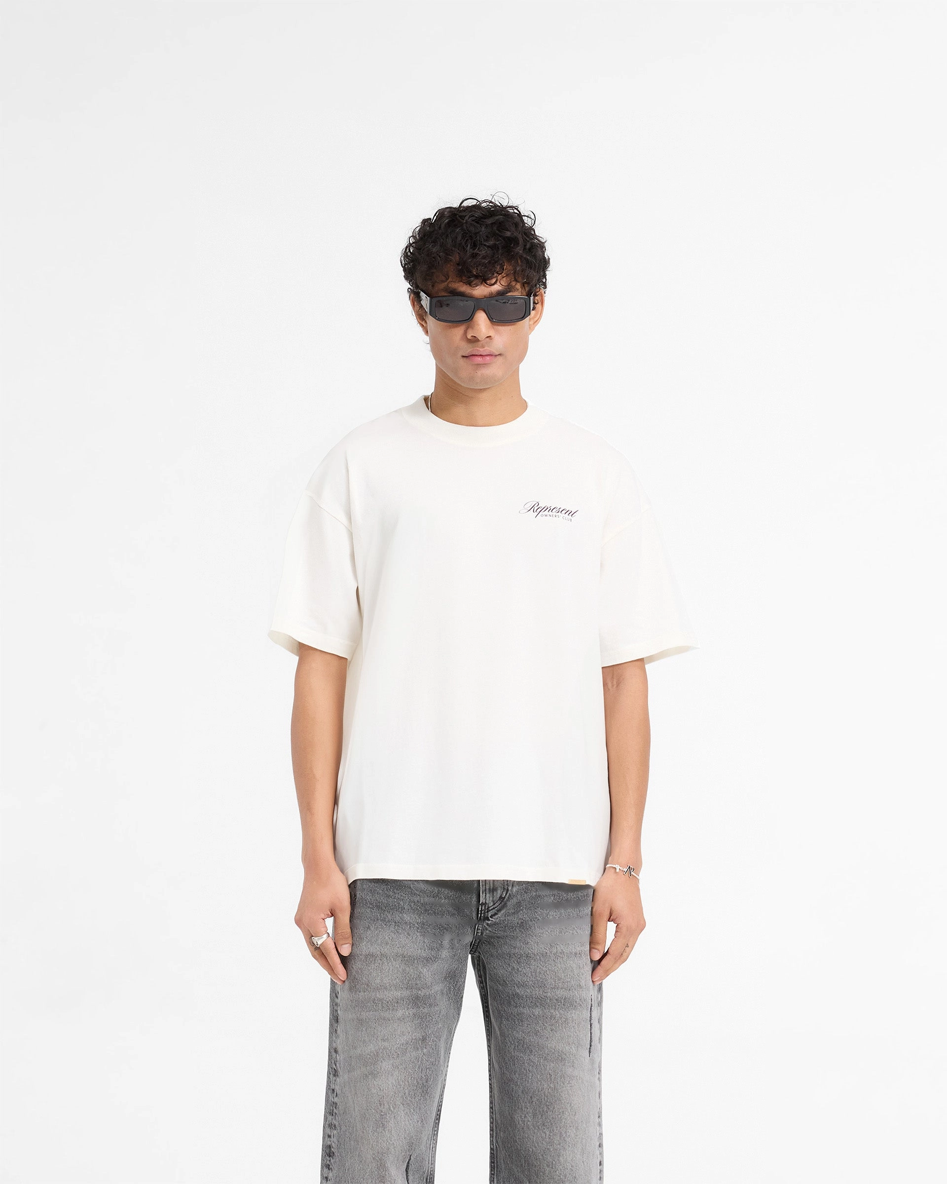 Represent X Harrods Bear Owners Club T-Shirt - Flat White Skin Friendly Blends Customer Favorite