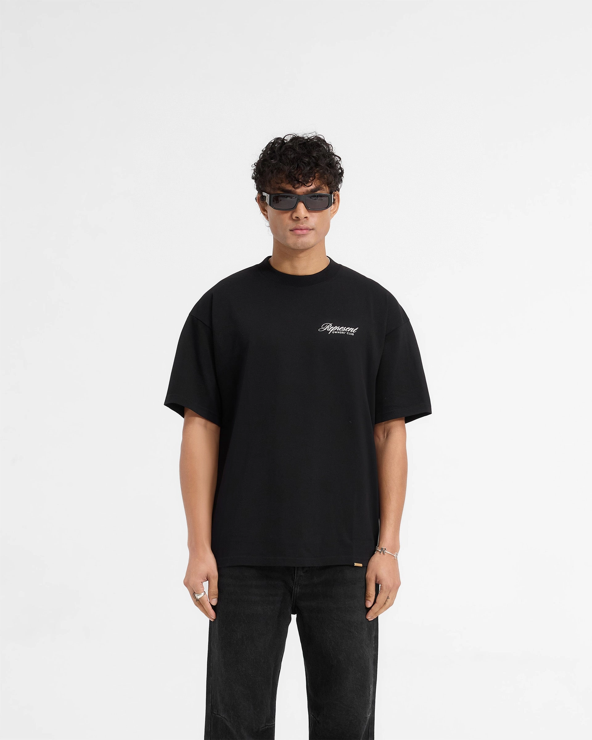 Fashion Comfort Classic Layer Wear Represent X Harrods Bear Owners Club T-Shirt - Jet Black