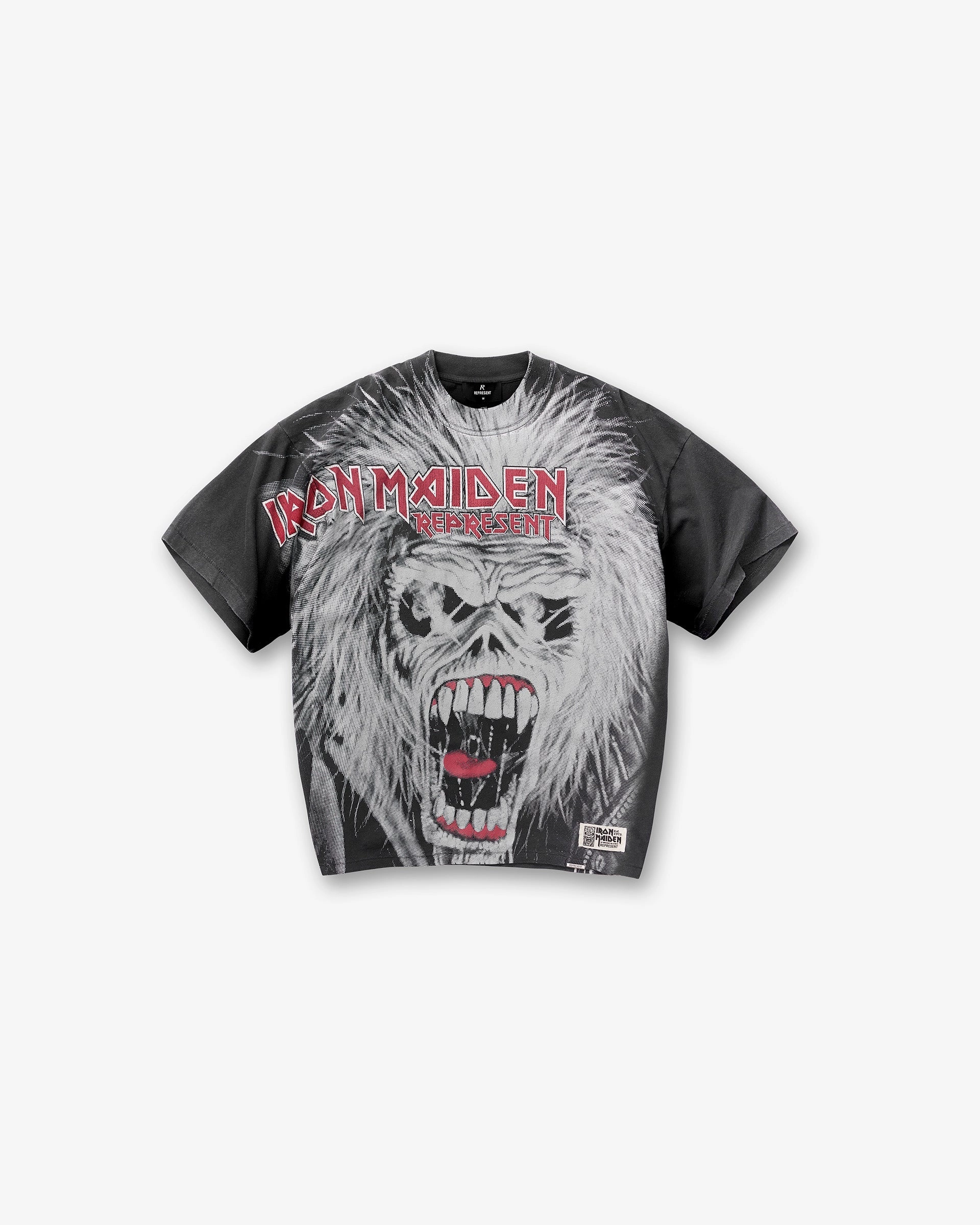 Represent X Iron Maiden British Metal T-Shirt - Stained Brown Comfy Essentials Reinforced Shoulders