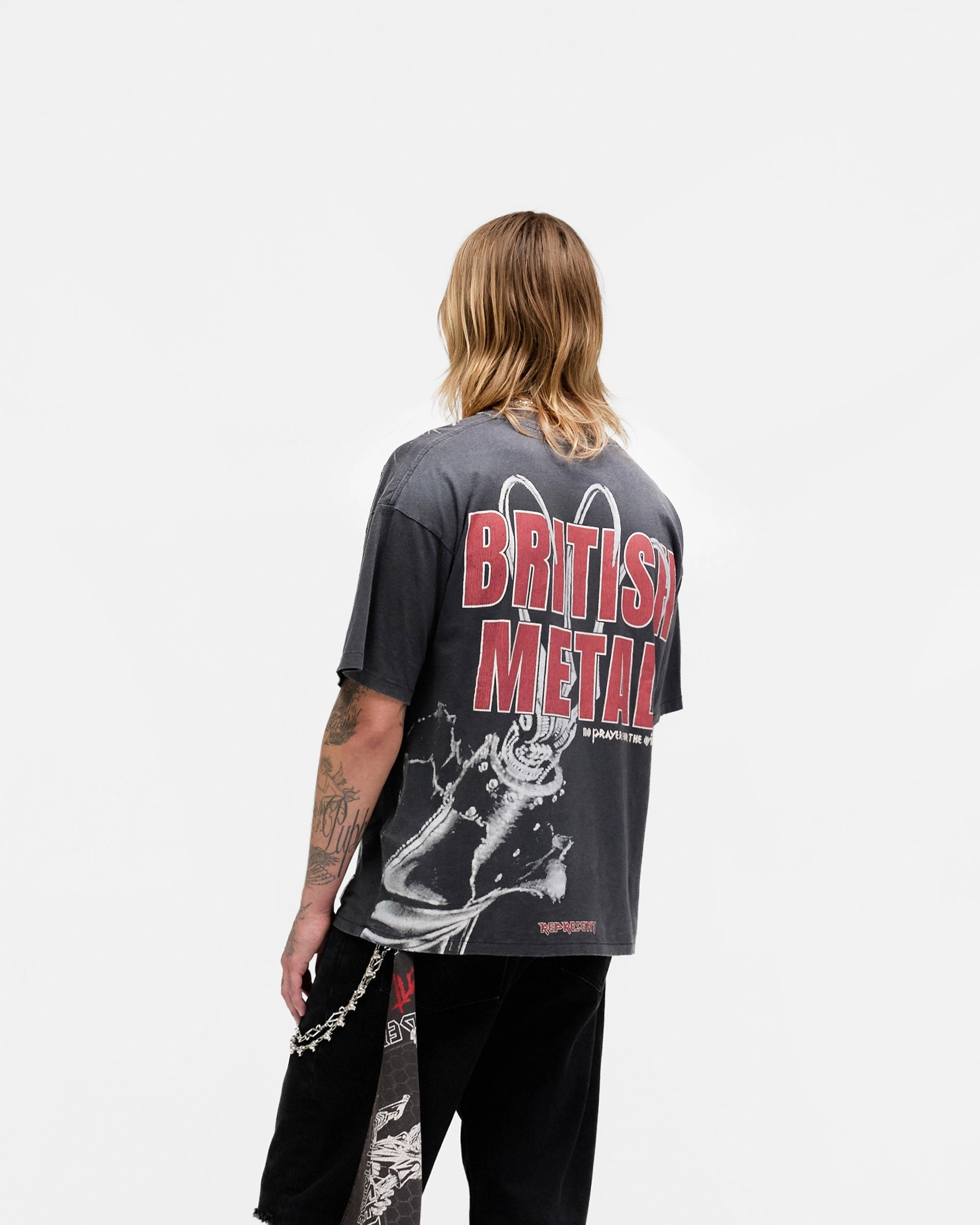 Represent X Iron Maiden British Metal T-Shirt - Stained Brown Cozy Design Antibacterial Treatment