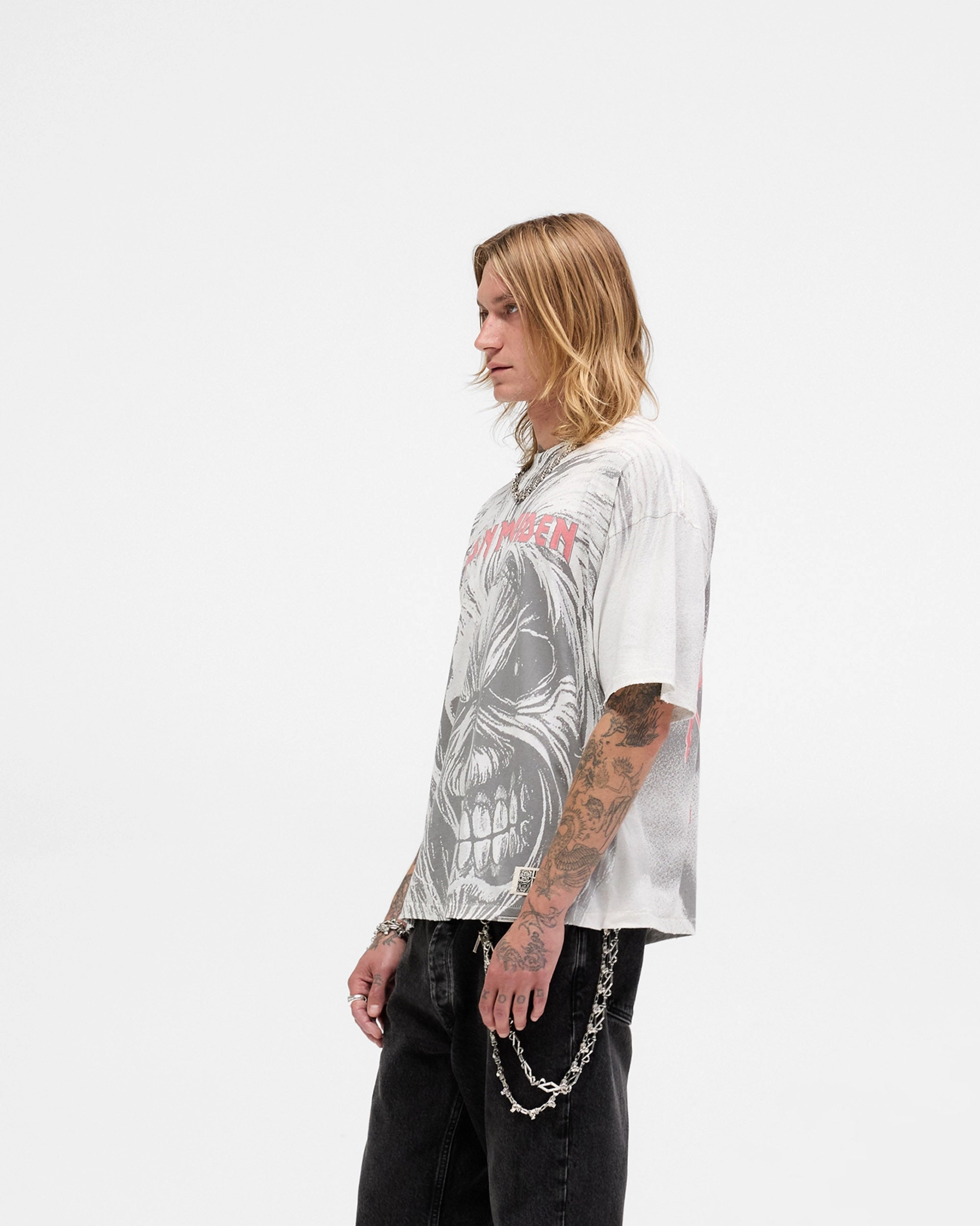 Represent X Iron Maiden Killers T-Shirt - Flat White PocketDetail Comfy Essentials Wear