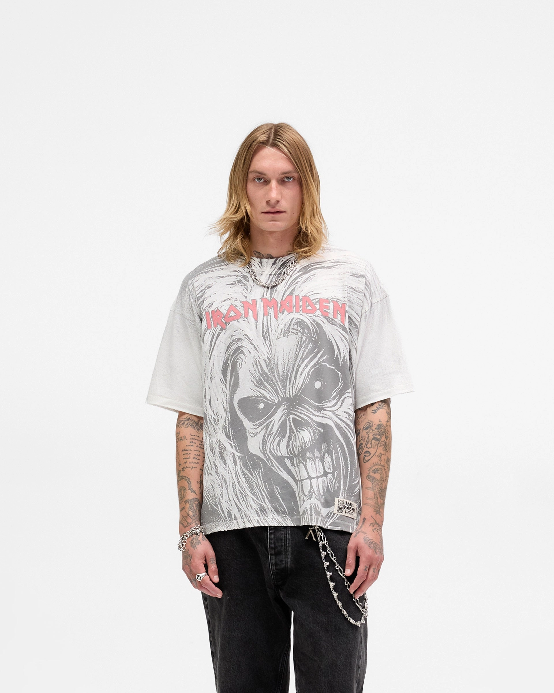 Breathable mesh High Quality Printing Represent X Iron Maiden Killers T-Shirt - Flat White