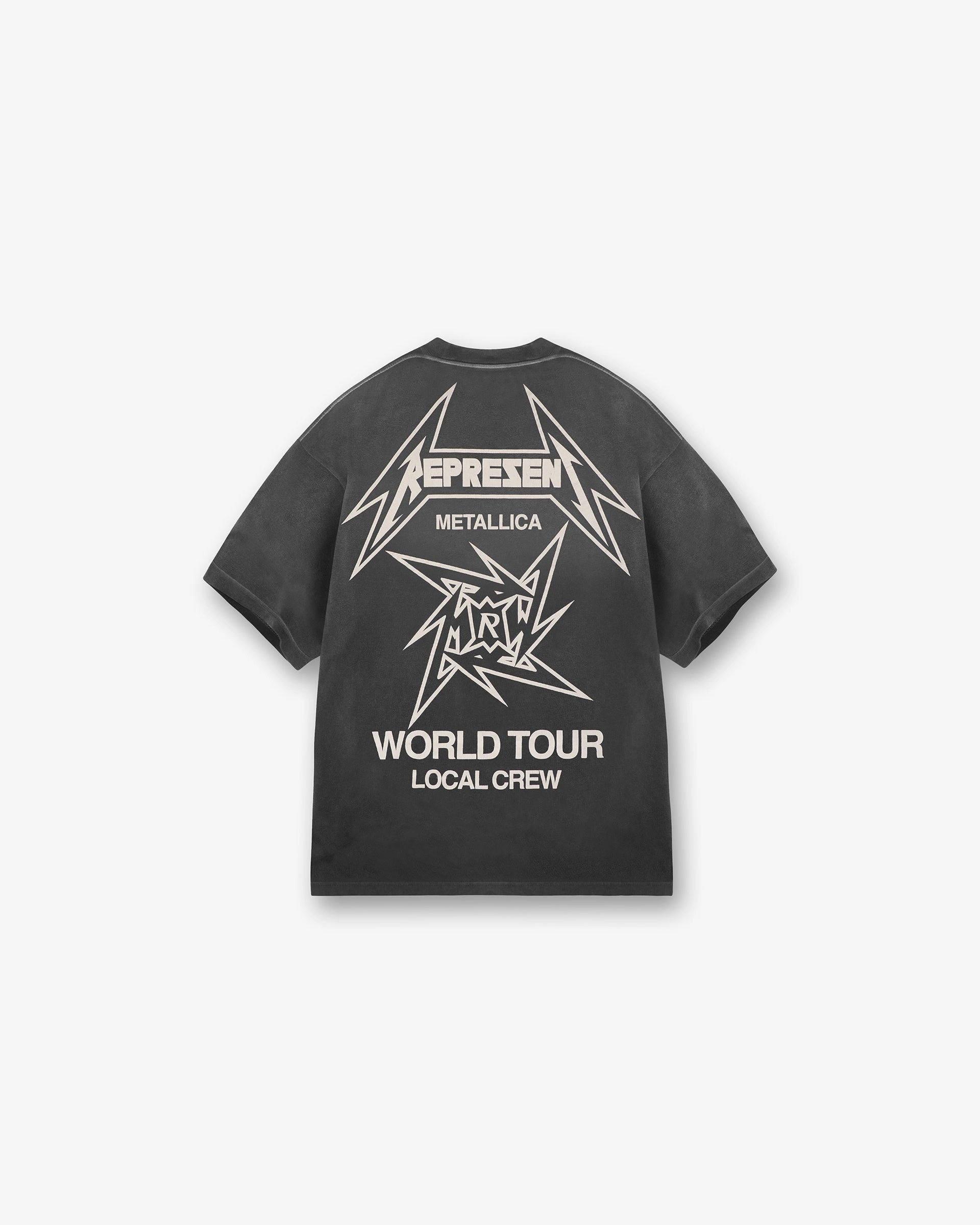 Represent X Metallica Local Crew T-Shirt - Stained Black Comfortable Design Essential Layer