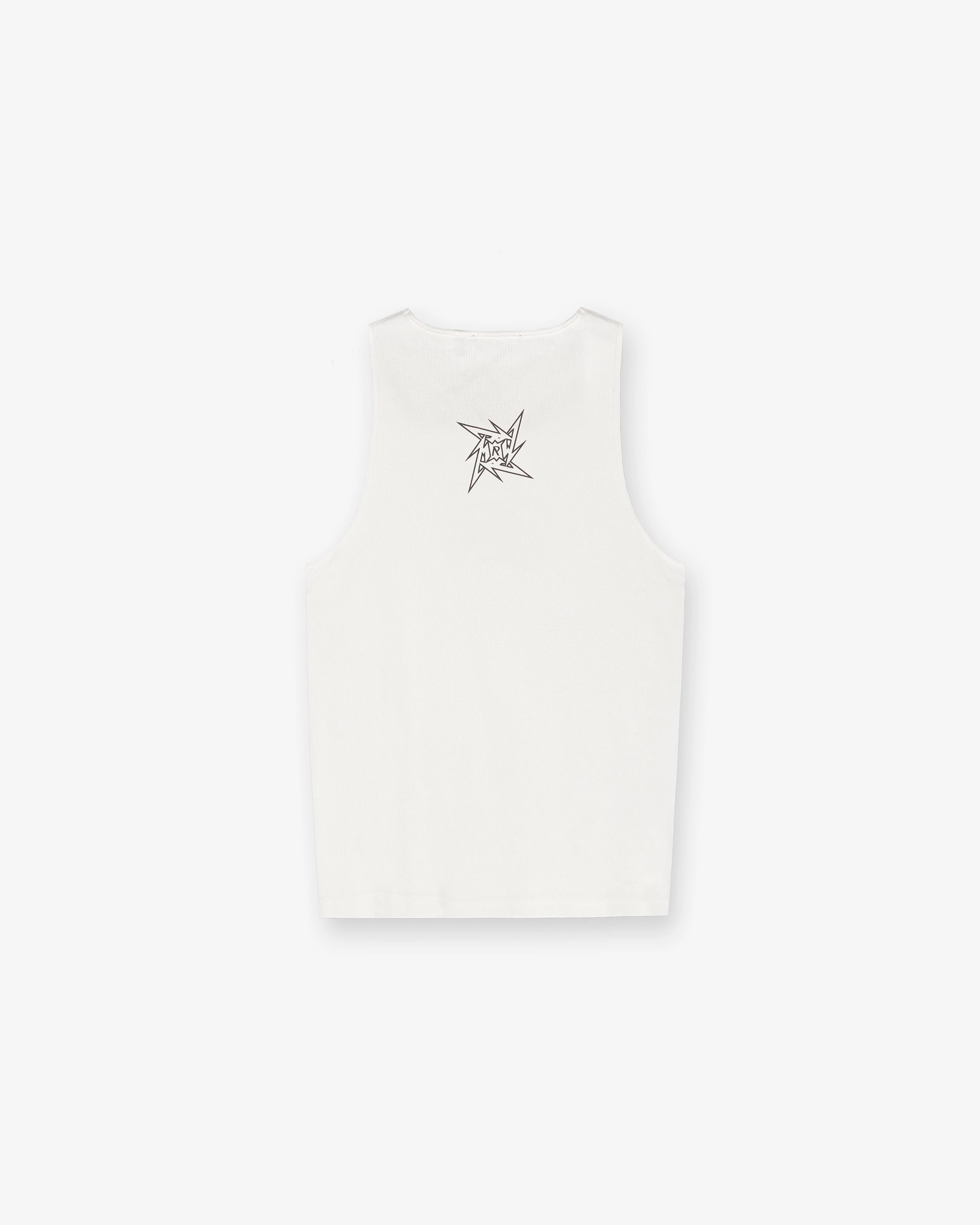 Durable Material Relaxed Look Represent X Metallica Local Crew Vest - Flat White