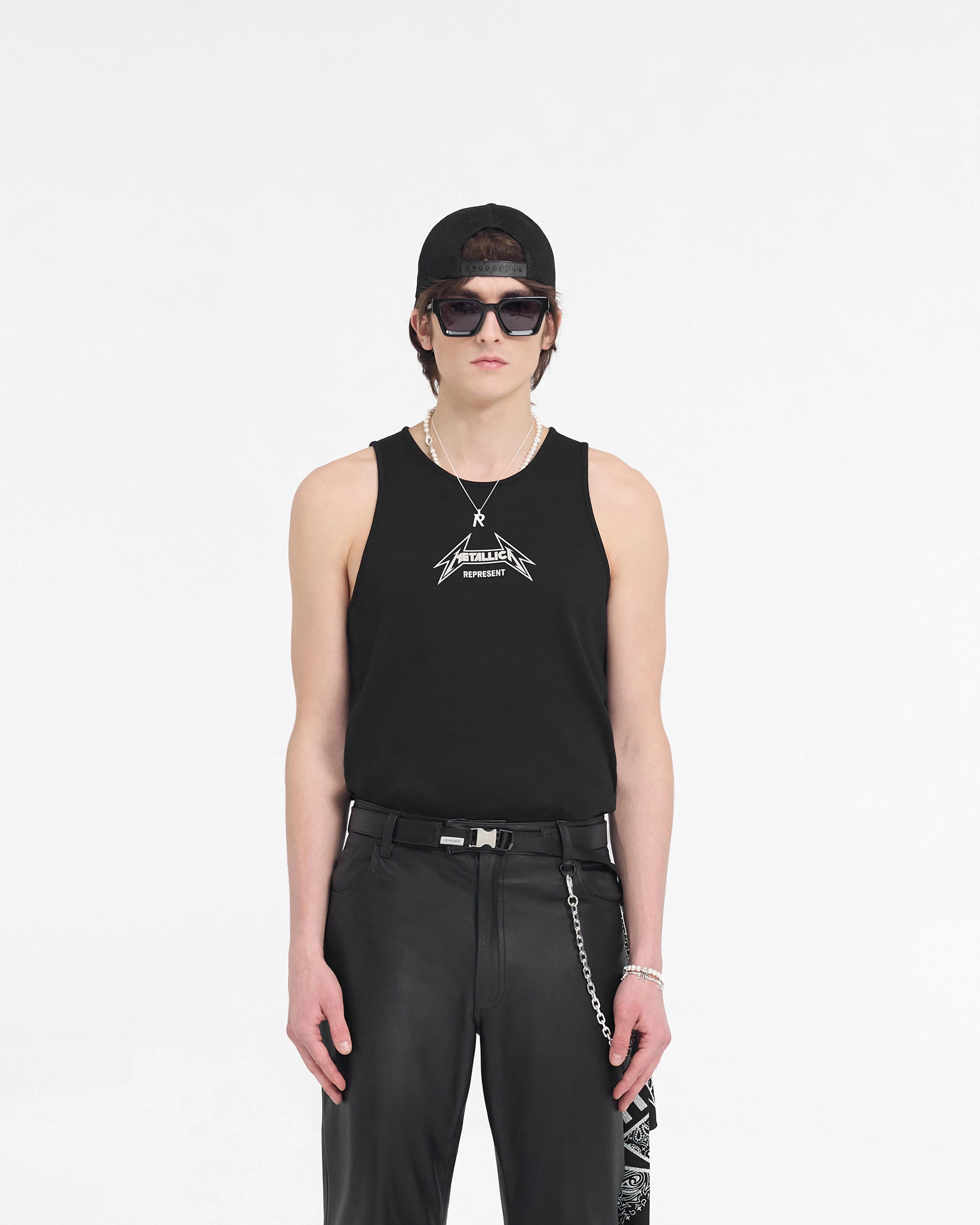 Represent X Metallica Local Crew Vest - Jet Black City Fashion Look