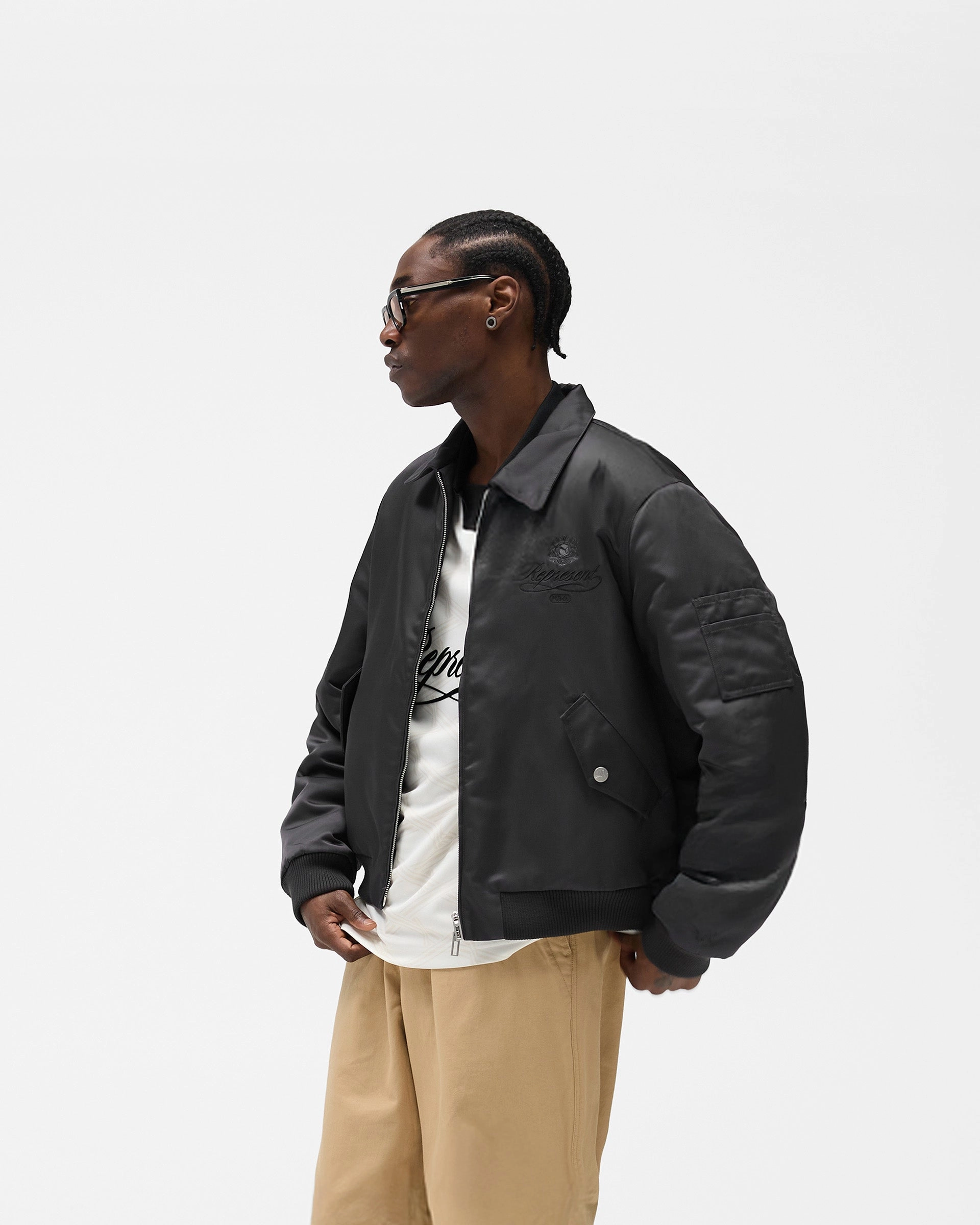 Casual Fit Silhouette Heat Retention Represent X Puma Bomber - Dark Grey