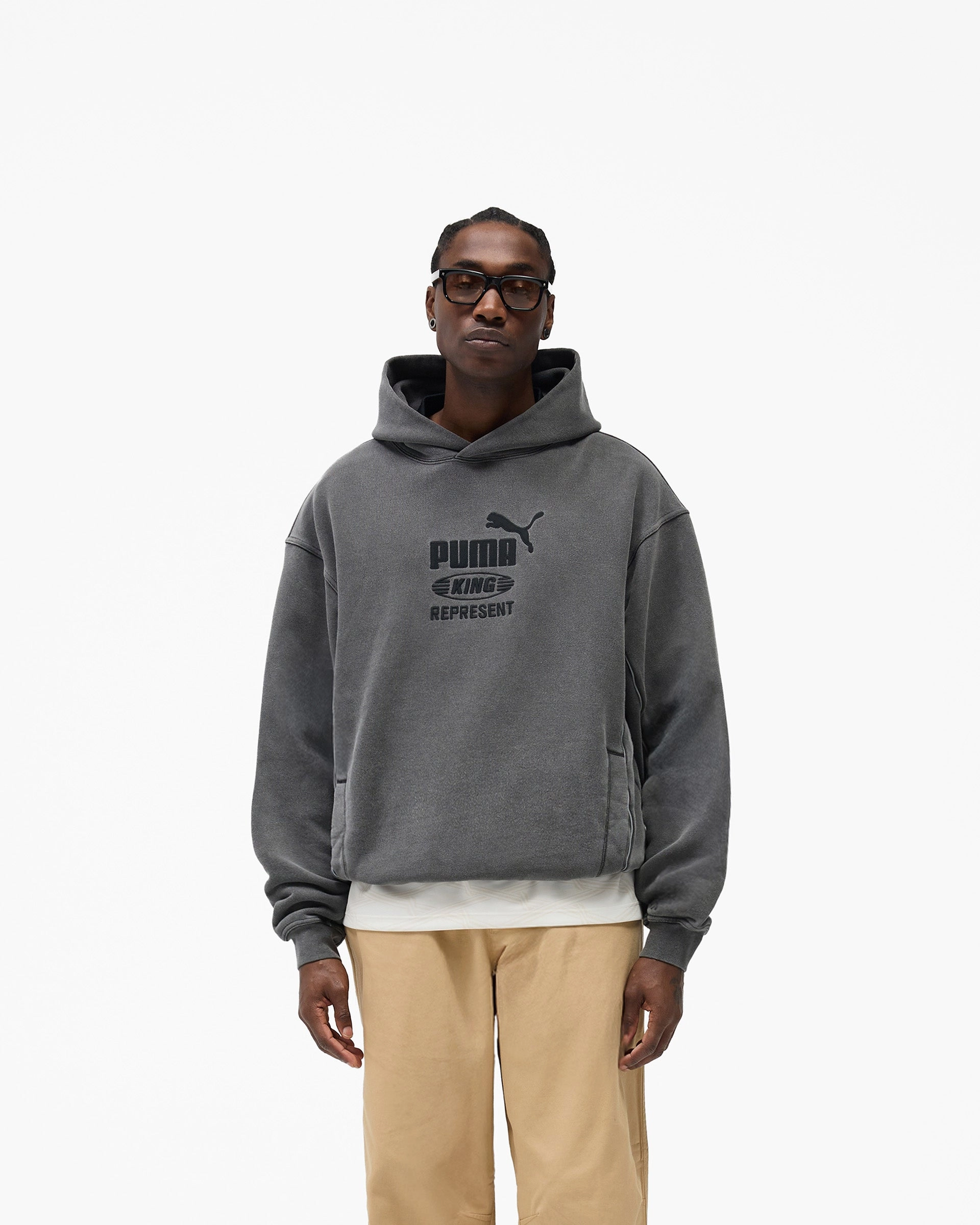 Represent X Puma Graphic Hoodie - Dark Grey Shape Retention Lynx like