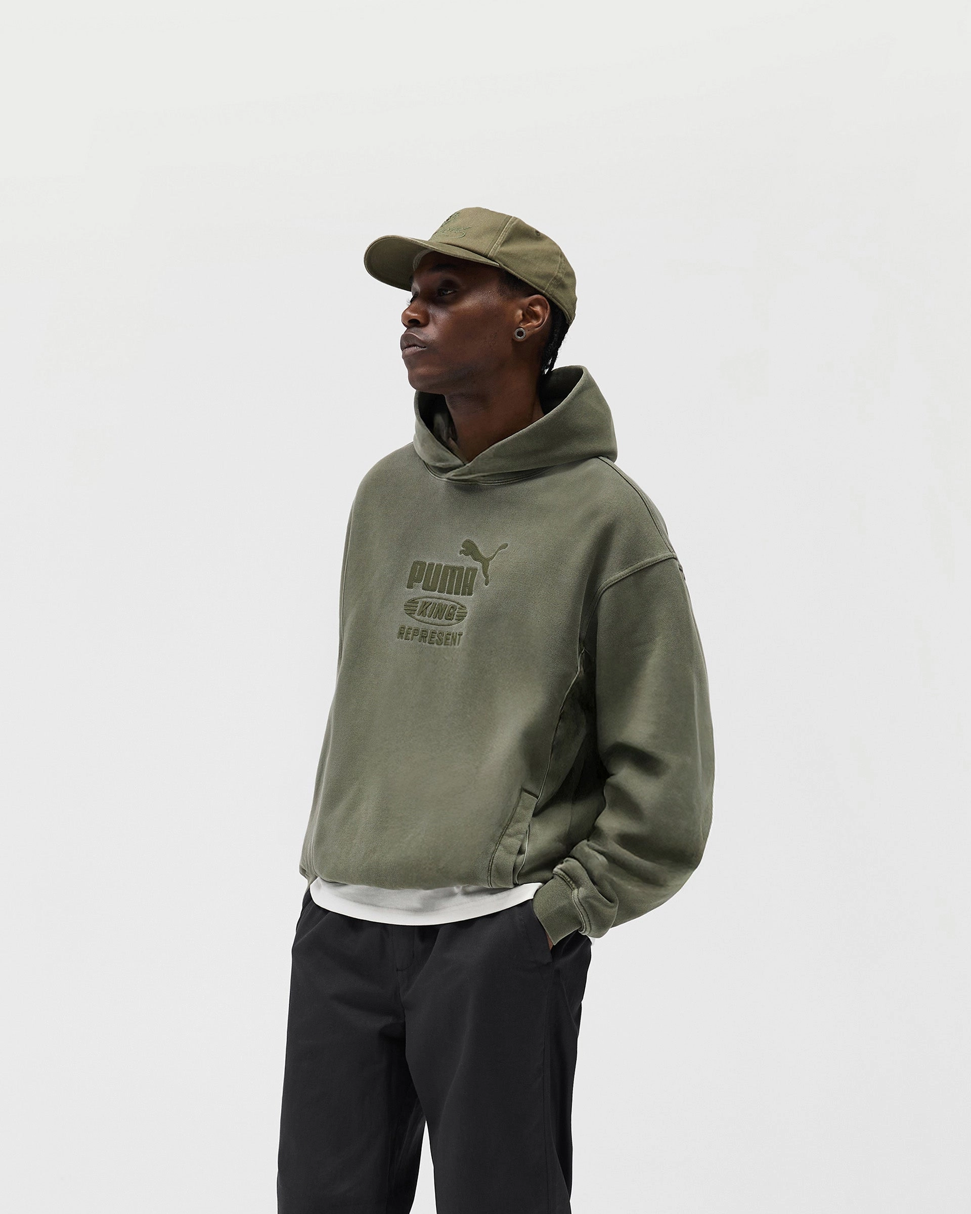 Androgynous style Represent X Puma Graphic Hoodie - Night Pine