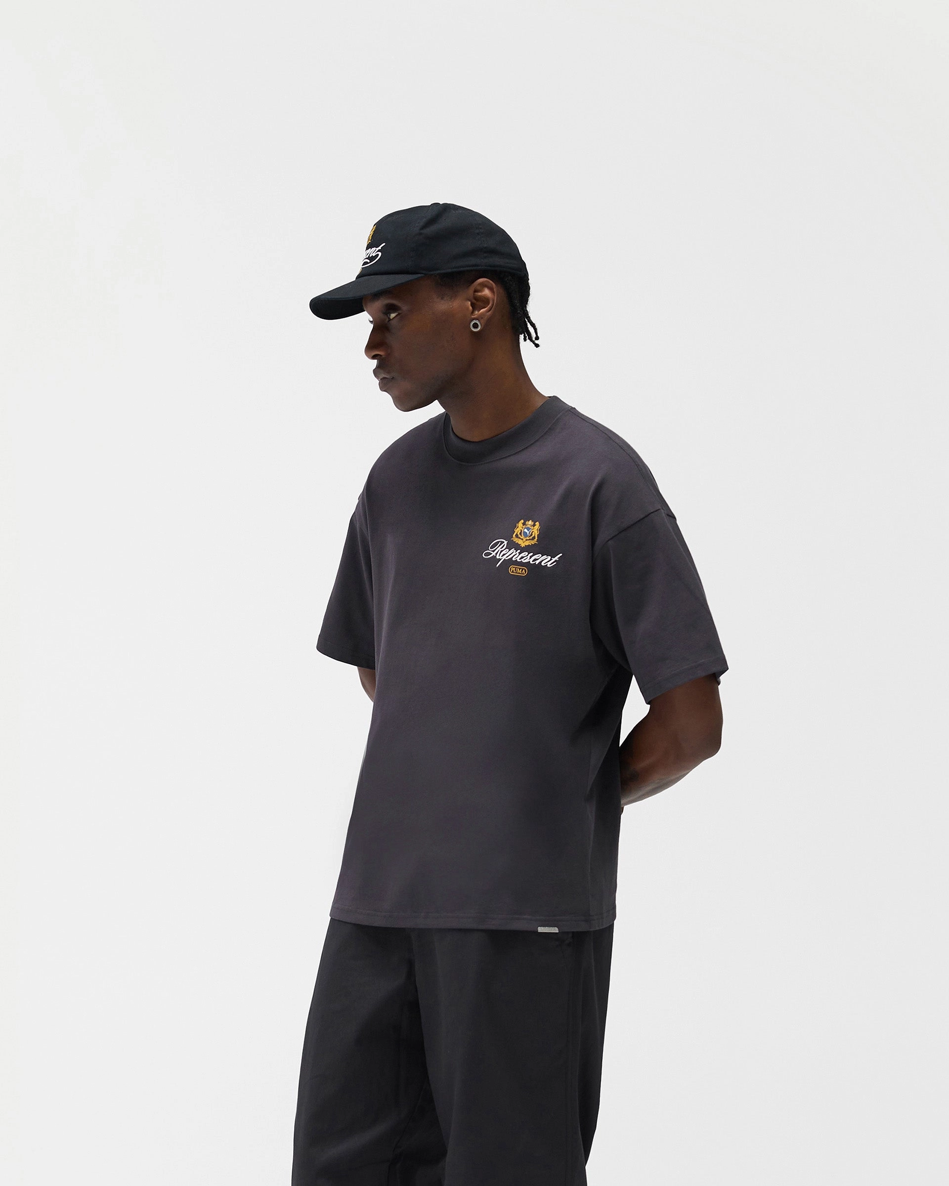 Represent X Puma Graphic T-Shirt - Dark Grey Active Wear Breathable Look