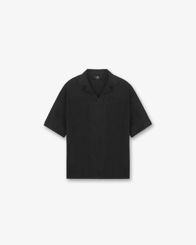 Open Stitch Polo - Black Light Style Trend