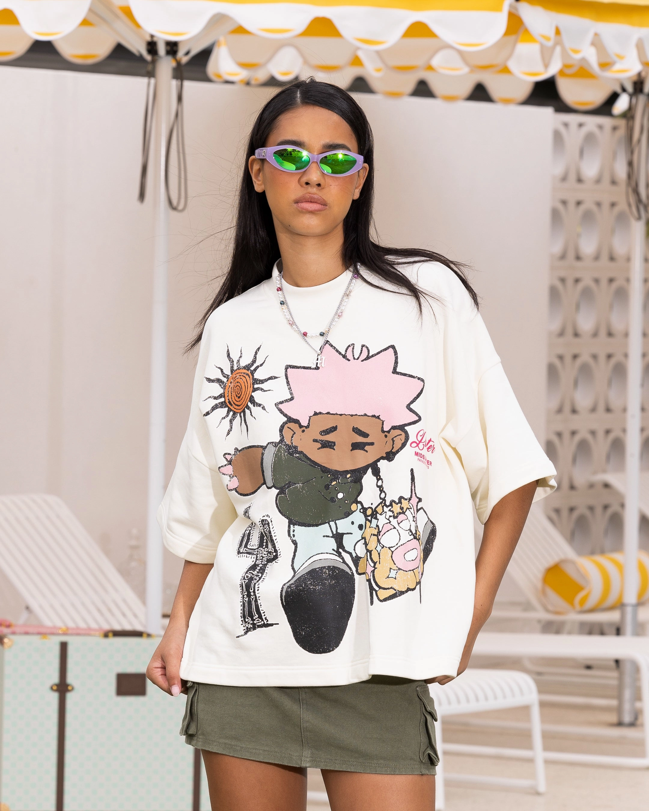 Loiter Palm Spring Box T-Shirt Off White StretchFit AllDaySoftness