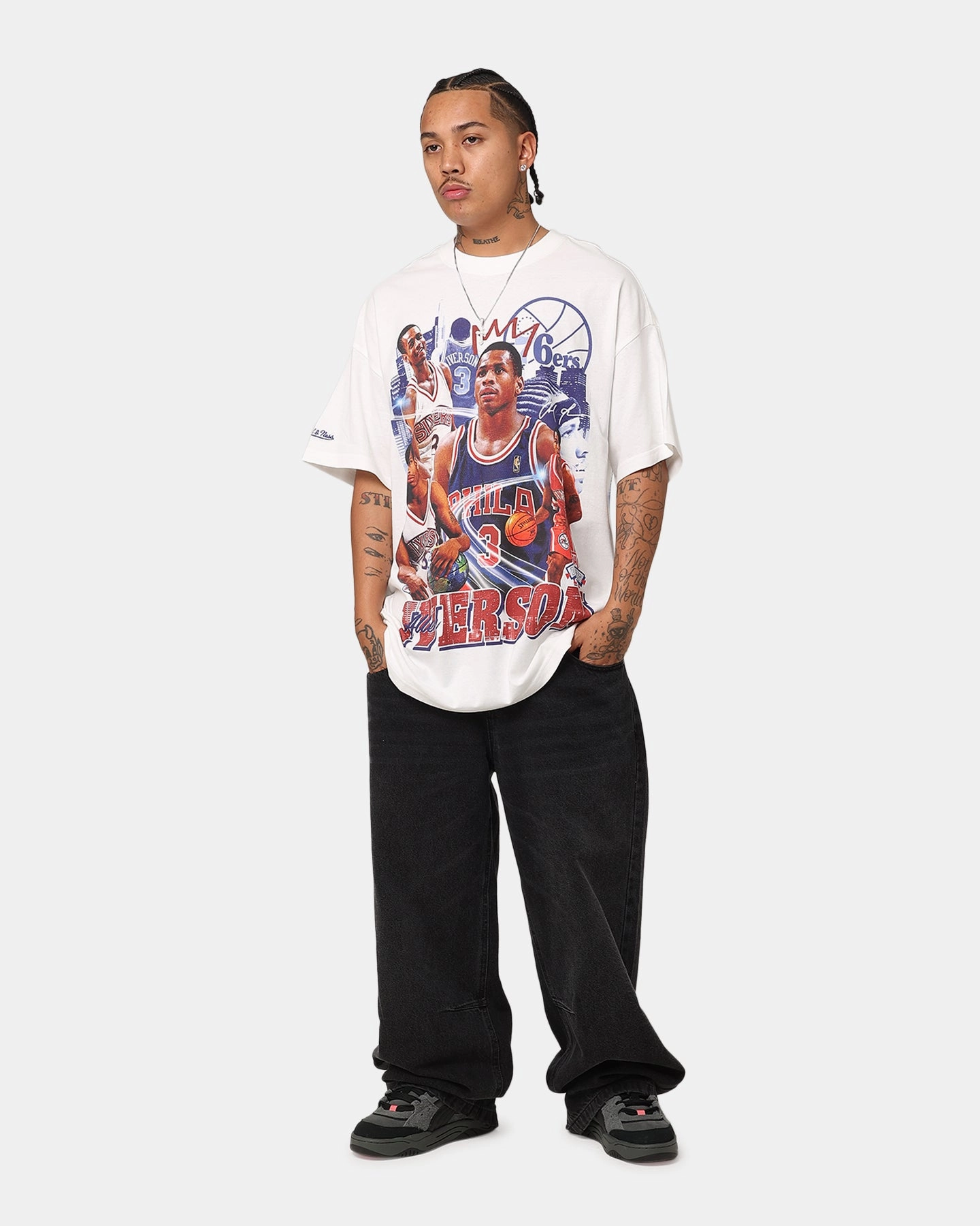 Shrinkage Prevention Treatment Sleeveless Tee Mitchell & Ness Philadelphia 76ers Allen Iverson Rookie Season T-Shirt Vintage White