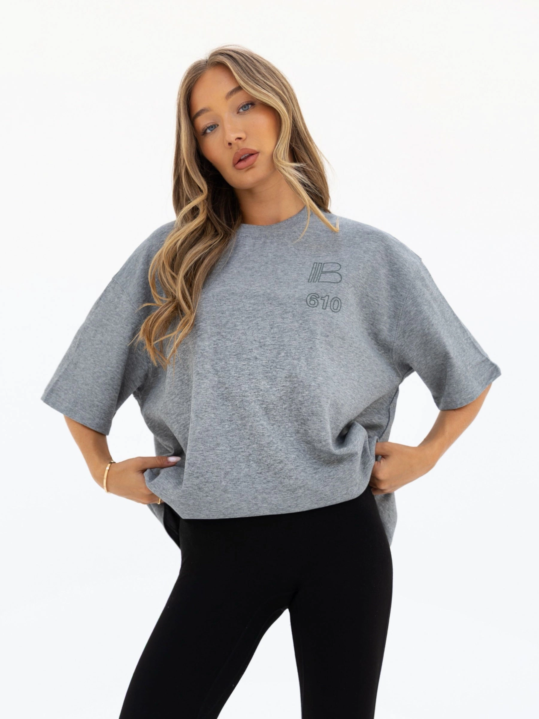 Apex City Ultra Oversized T-Shirt - Marl Grey shopping Cozy Flex