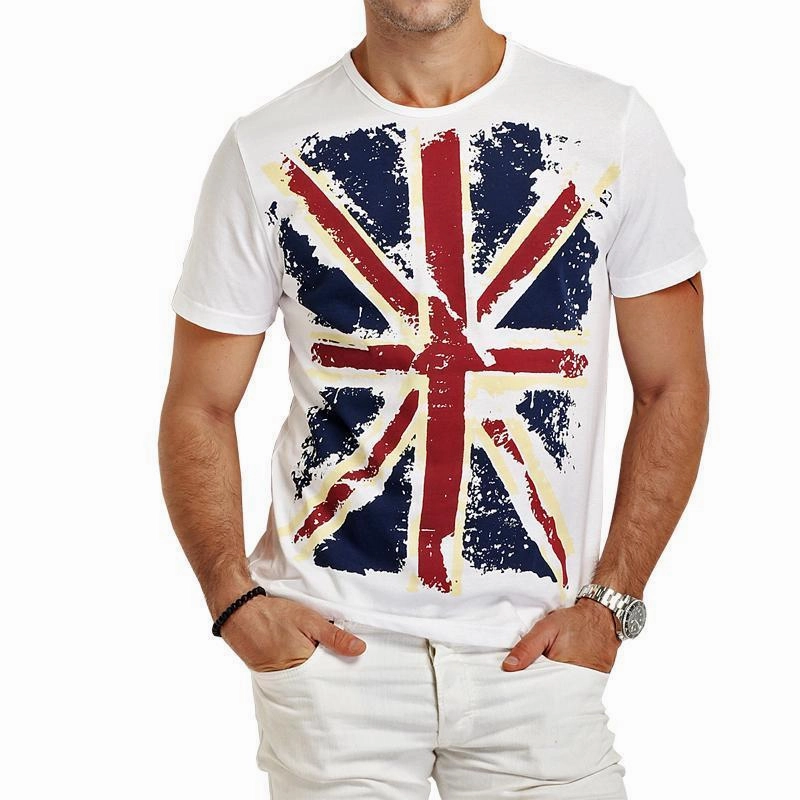 West Louis? Hot England Style Slim Fit T-Shirts Flexible Weave Soft Material