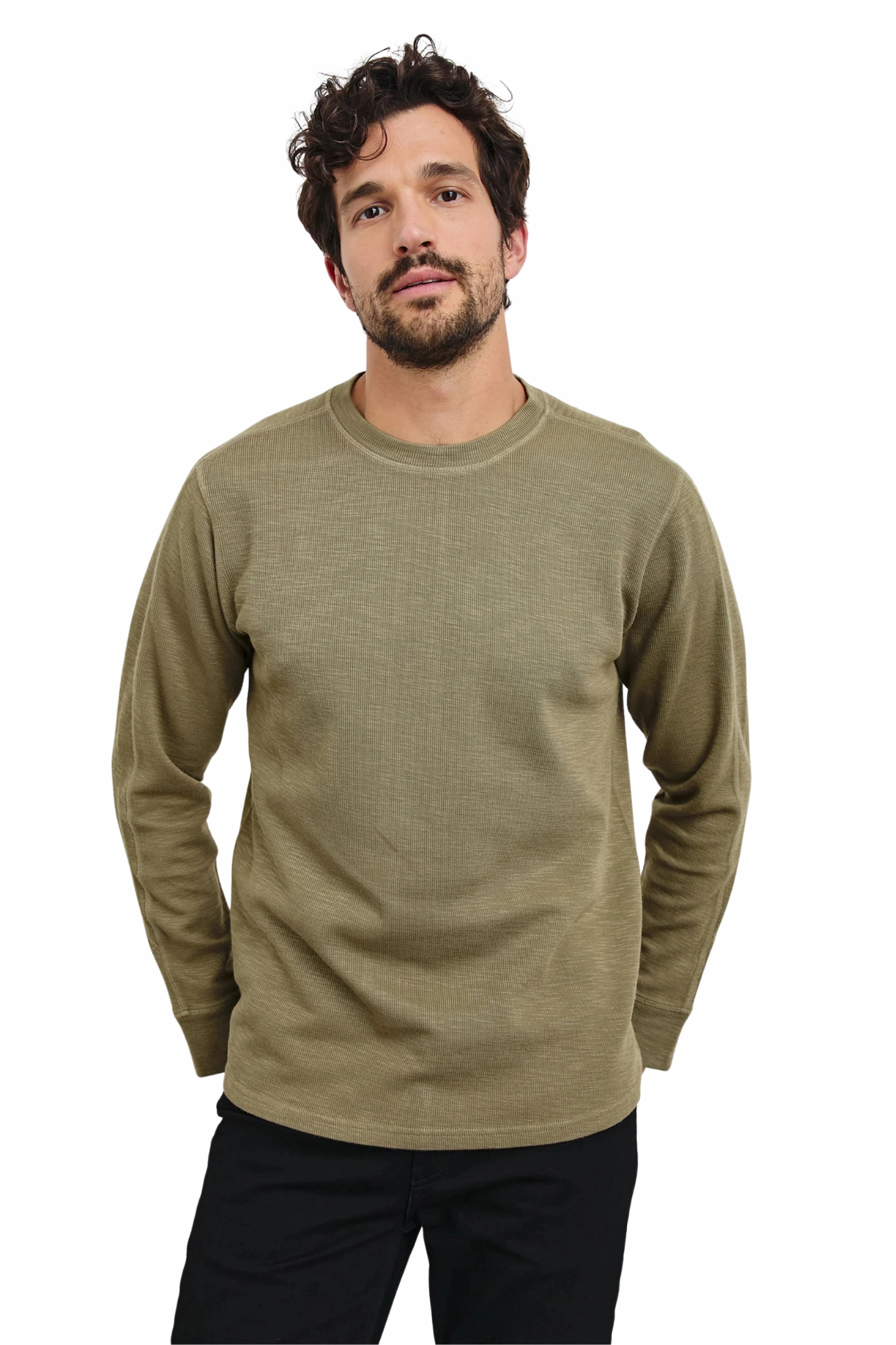 Rheese Long Sleeve in Green Olive Anti Static Finish