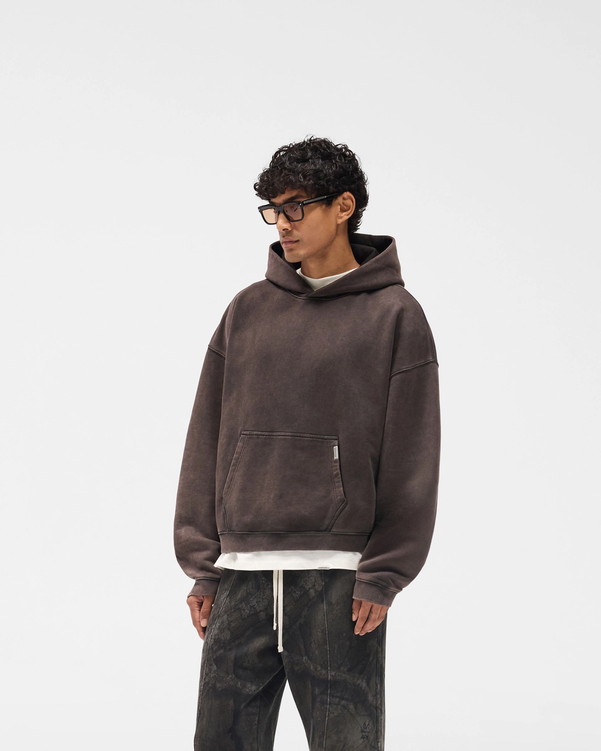 Initial Boxy Hoodie - Coffee Suburban style