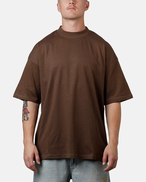 Culture Kings Everyday Mock Neck T-Shirt Brown Torsion Support Structure