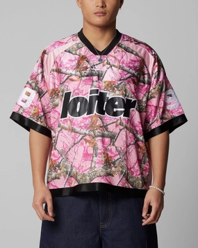 Loiter Training Jersey Pink Camo MicrofiberBlend Two Tone Texture Effect