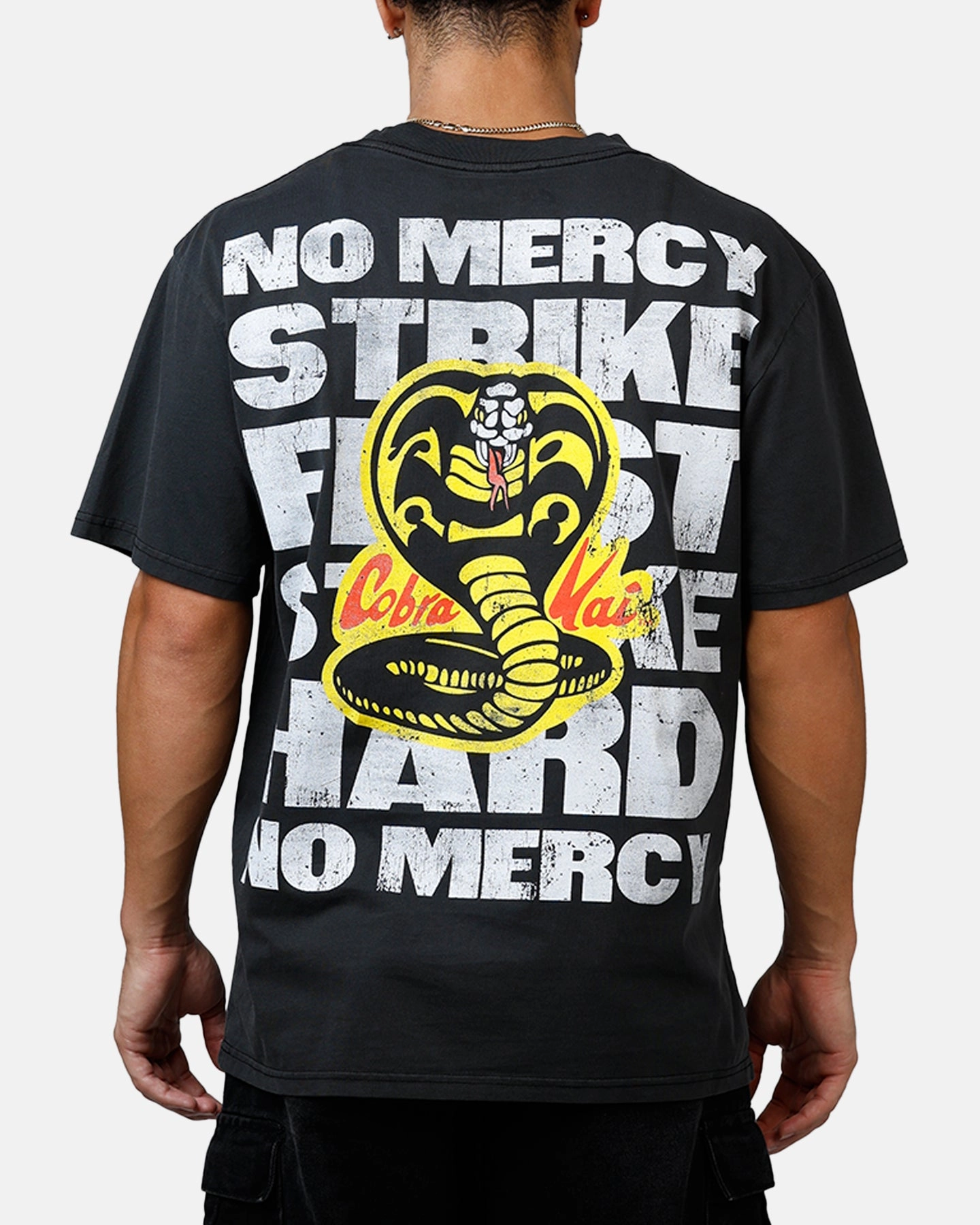 Odor Resistant Technology Double Stitched Seams Philcos X Cobra Kai No Mercy T-Shirt Black