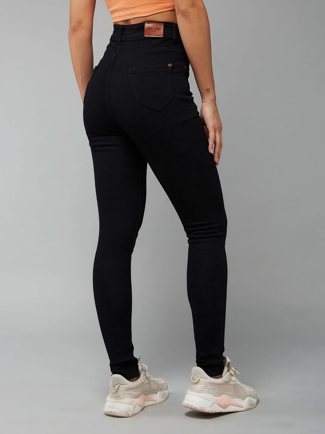 Active Days Women's Black Slim Fit Regular-Length High-Rise Denim Jeans