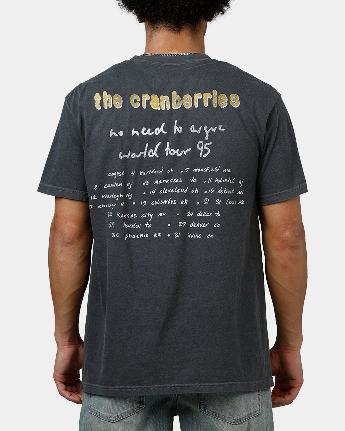 Ripple Cranberries Tour T-Shirt Washed Black Convertible Style