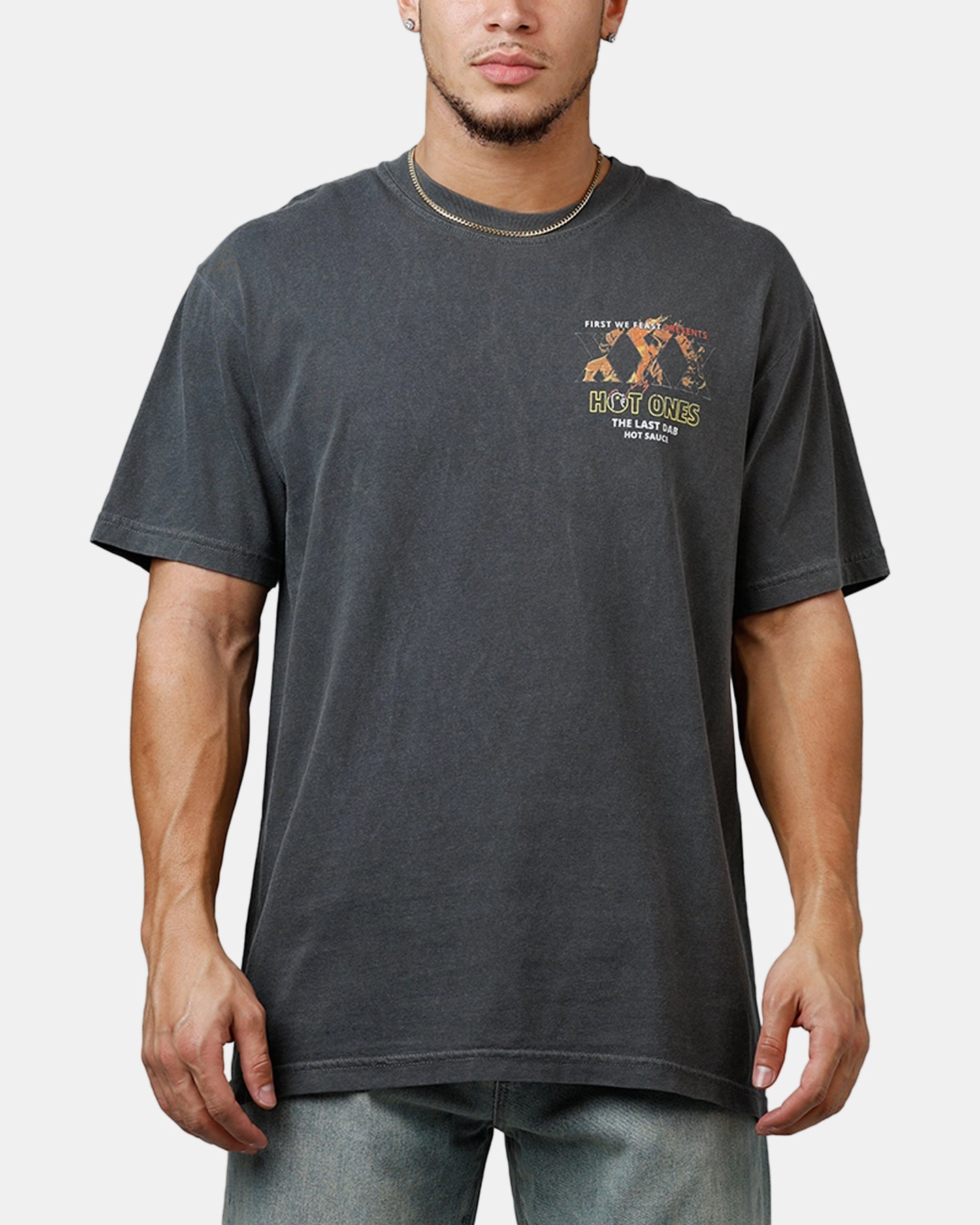 Ripple Hot Ones T-Shirt Washed Black Versatile Layering Cut