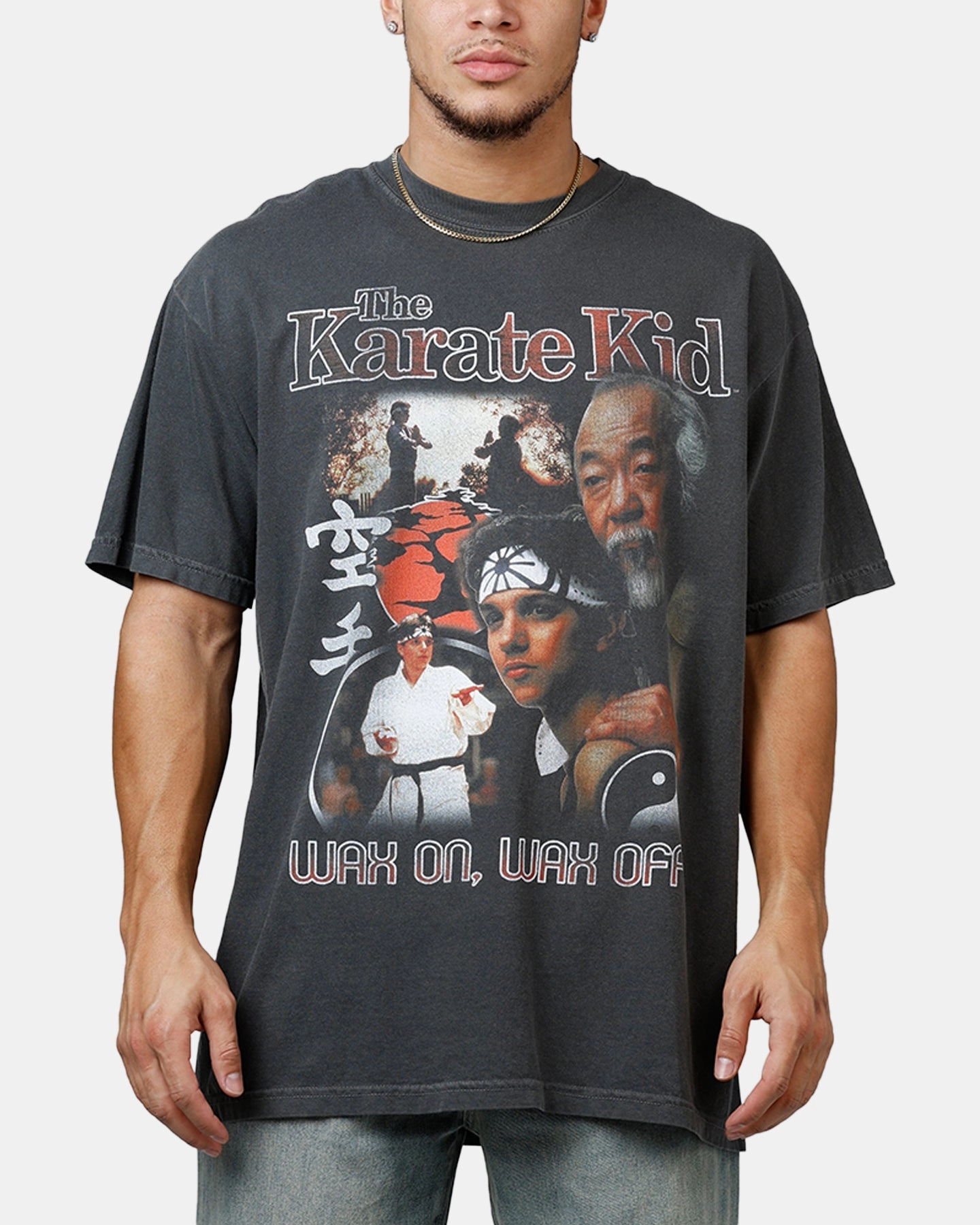 Ripple The Karate Kid T-Shirt Washed Black TaglessLabel Wrinkle Resistant Treatment