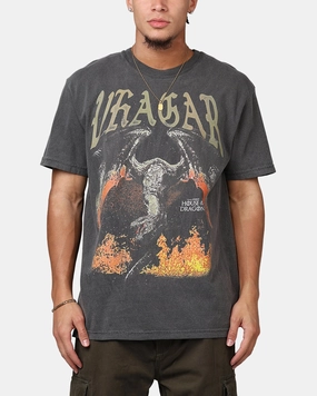 Adjustable Collar System Ripple X Game Of Thrones 'House Of The Dragon' Vhagar T-Shirt Washed Black