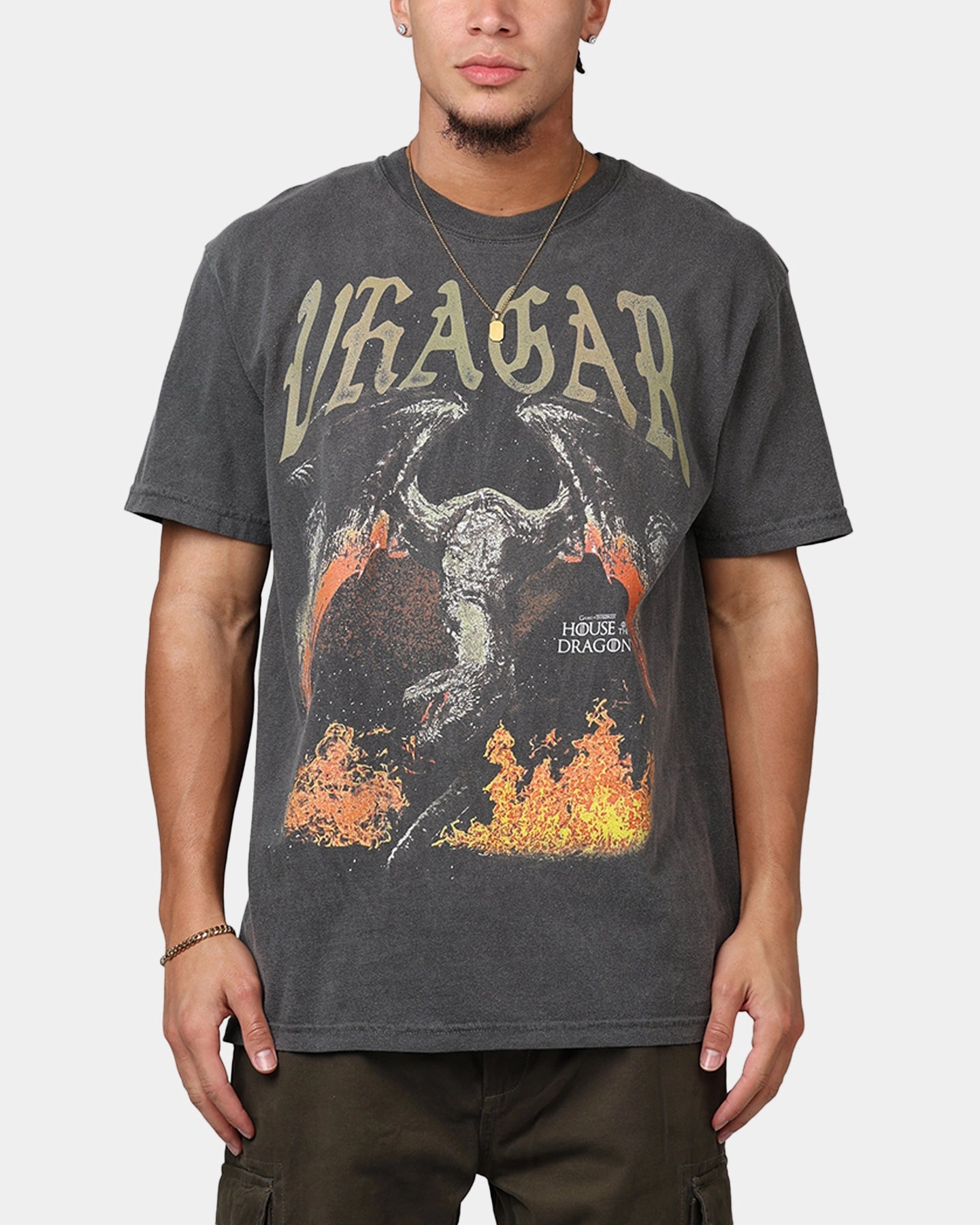 Adjustable Collar System Ripple X Game Of Thrones 'House Of The Dragon' Vhagar T-Shirt Washed Black