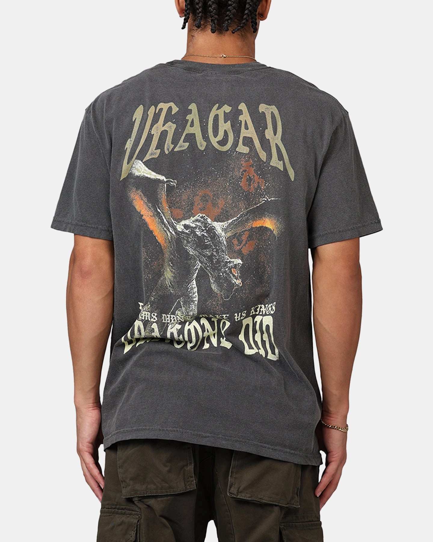 Ripple X Game Of Thrones 'House Of The Dragon' Vhagar T-Shirt Washed Black DoubleStitched Hem