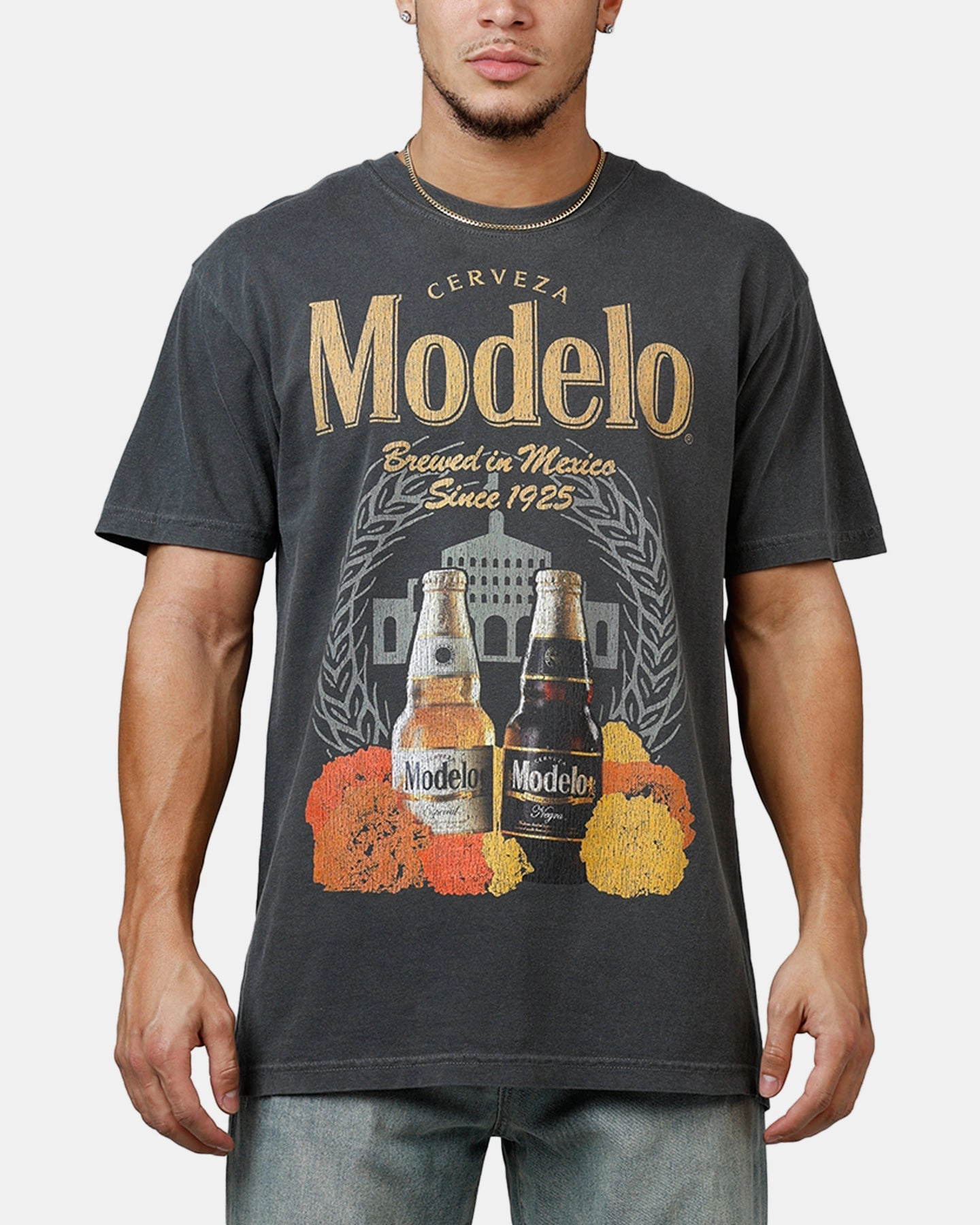 Ripple X Modelo Fighting Spirit T-Shirt Washed Black RollUpCuff Wear Resistant Edge
