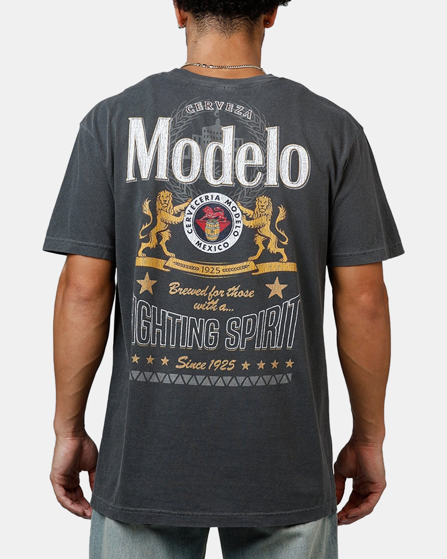 Low Profile Waistband Integration Sporty Tee Ripple X Modelo Fighting Spirit T-Shirt Washed Black