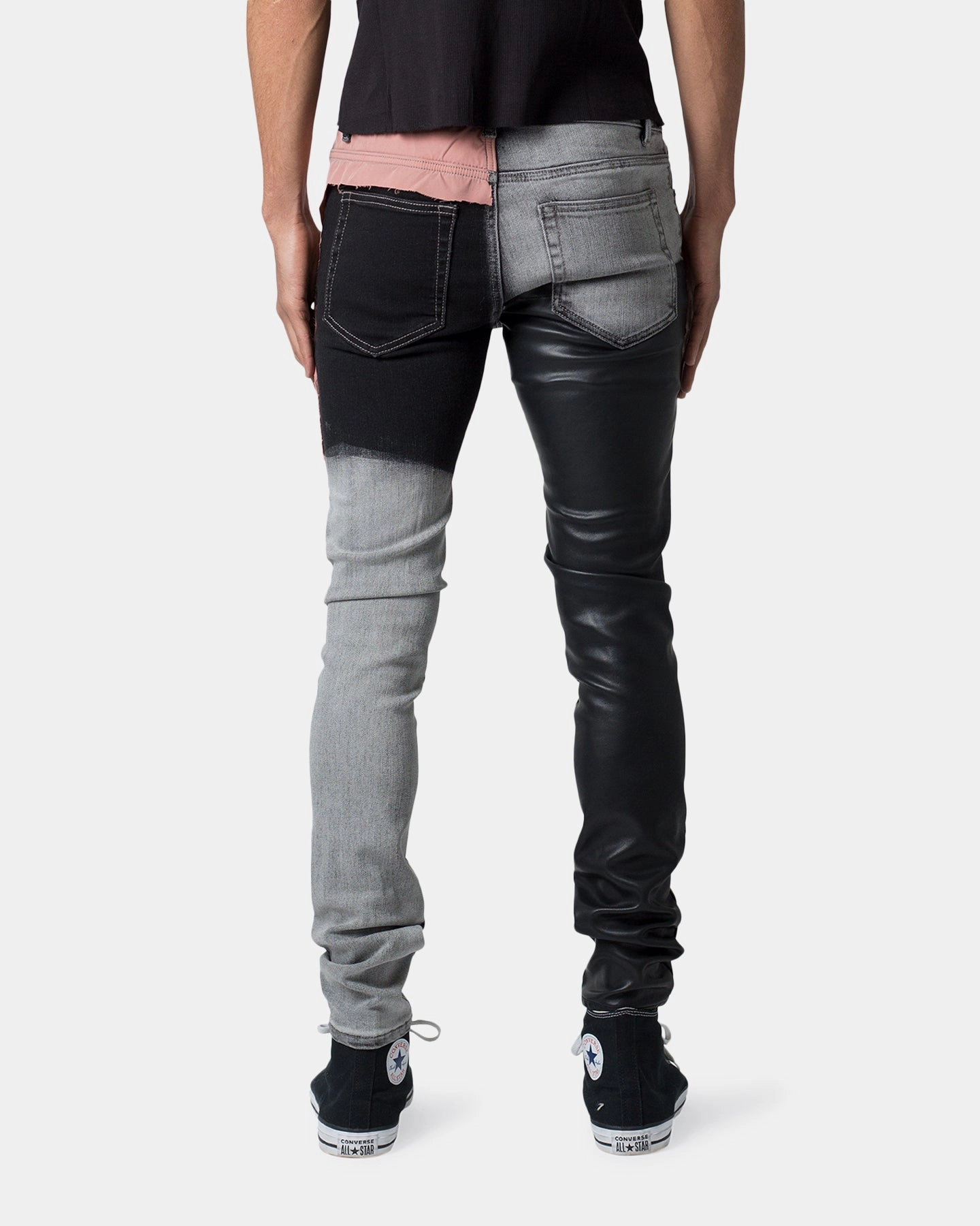 MNML X596 Patched Skinny Denim Jeans Multi Breathable fabric All-day Comfort