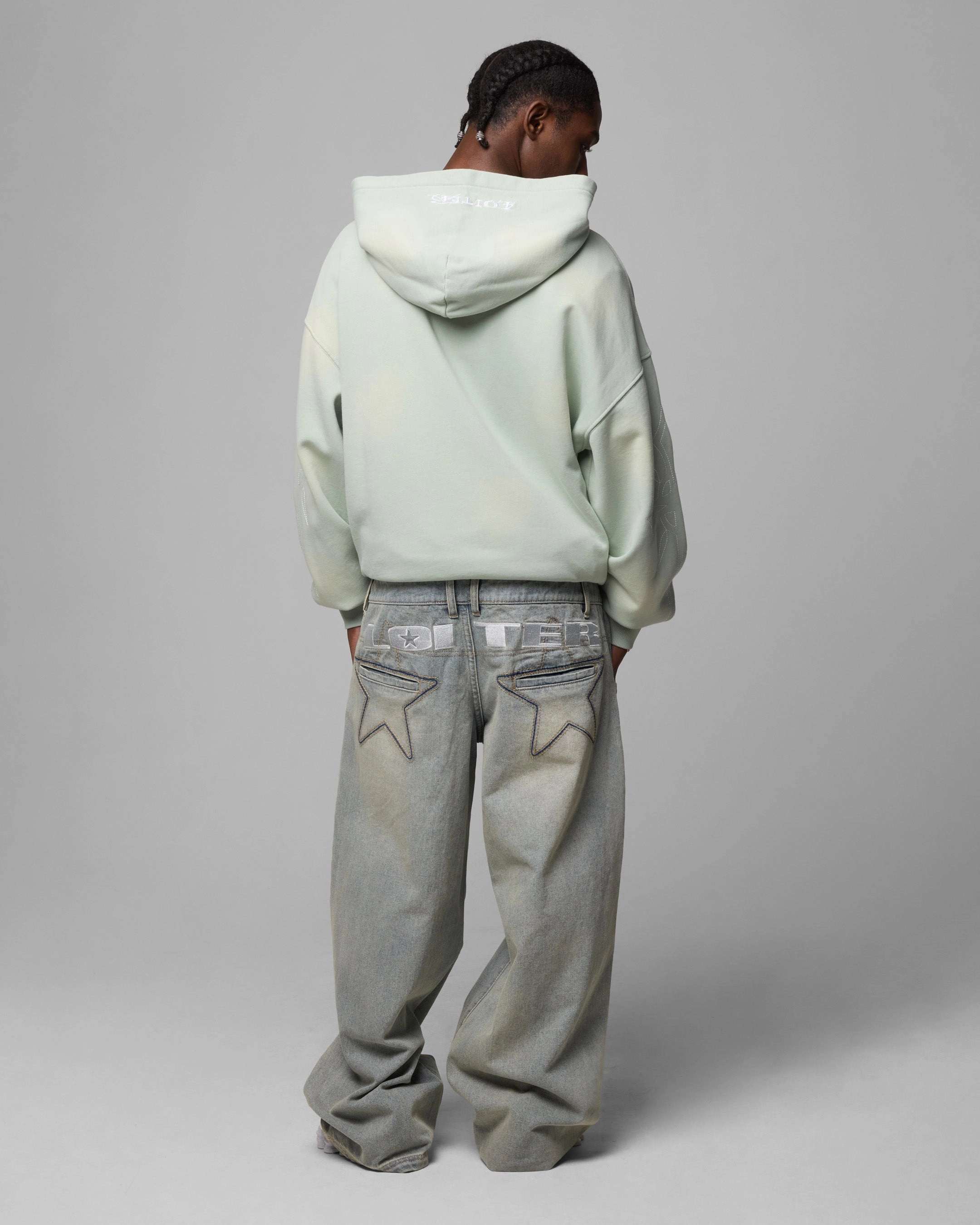 Loiter Star Layered Jeans Washed Blue TemperatureRegulation